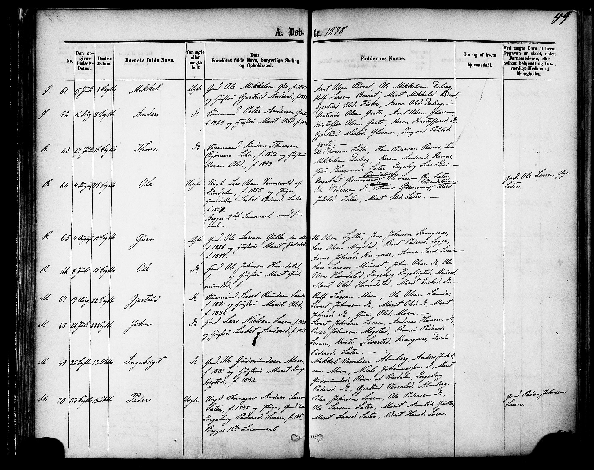 Ministerialprotokoller, klokkerbøker og fødselsregistre - Møre og Romsdal, AV/SAT-A-1454/595/L1046: Ministerialbok nr. 595A08, 1874-1884, s. 59