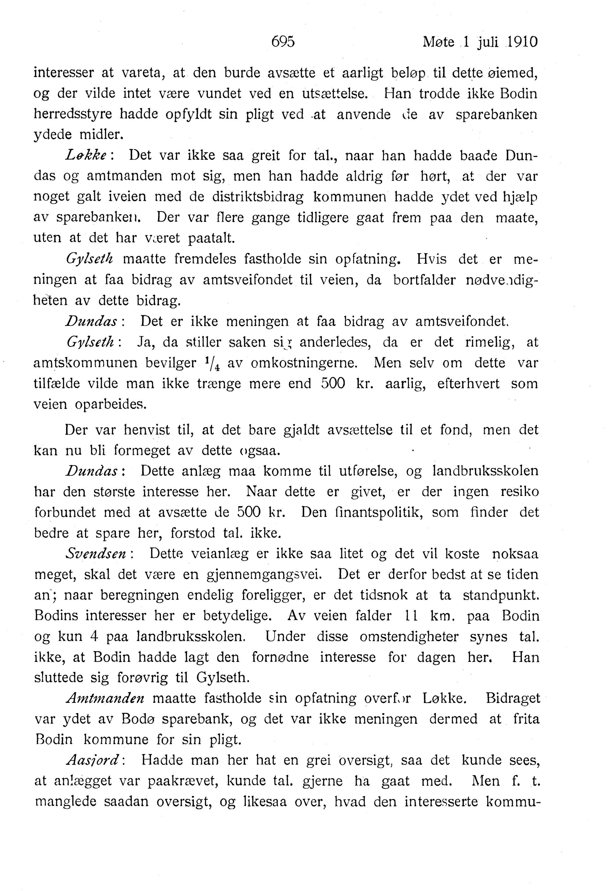 Nordland Fylkeskommune. Fylkestinget, AIN/NFK-17/176/A/Ac/L0033: Fylkestingsforhandlinger 1910, 1910