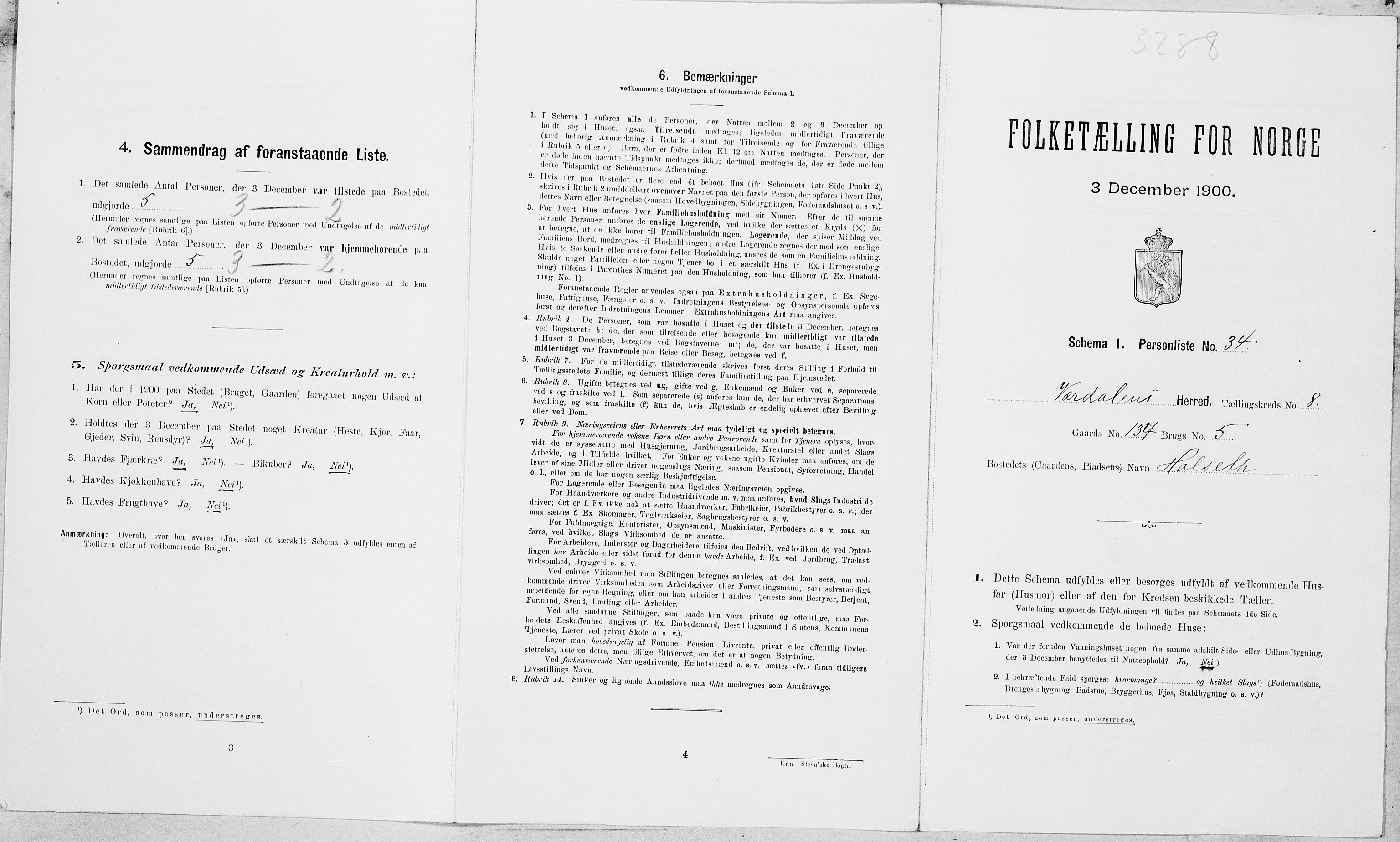 SAT, Folketelling 1900 for 1721 Verdal herred, 1900, s. 1197