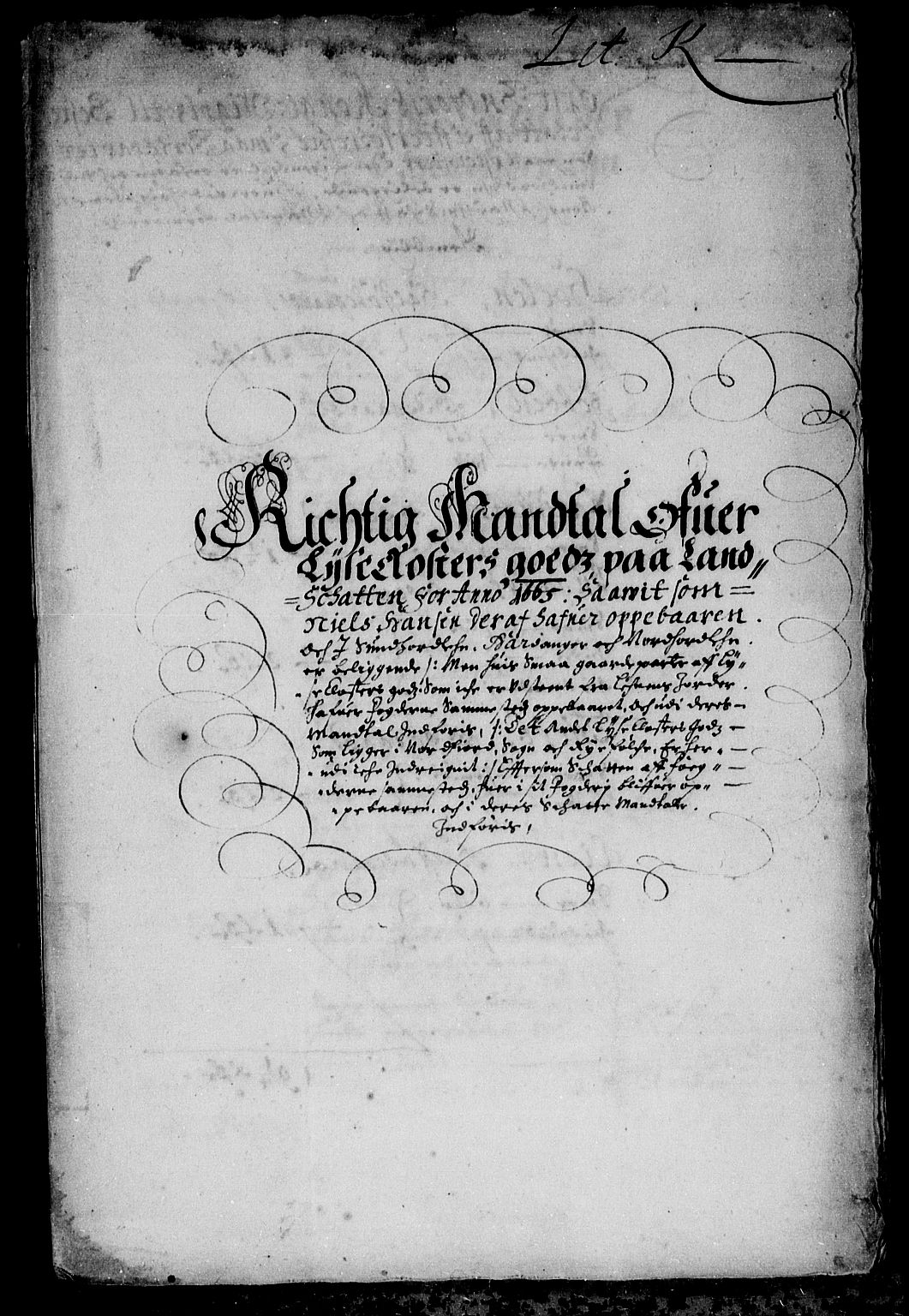 Rentekammeret inntil 1814, Reviderte regnskaper, Stiftamtstueregnskaper, Bergen stiftamt, RA/EA-6043/R/Rc/L0016: Bergen stiftamt, 1665