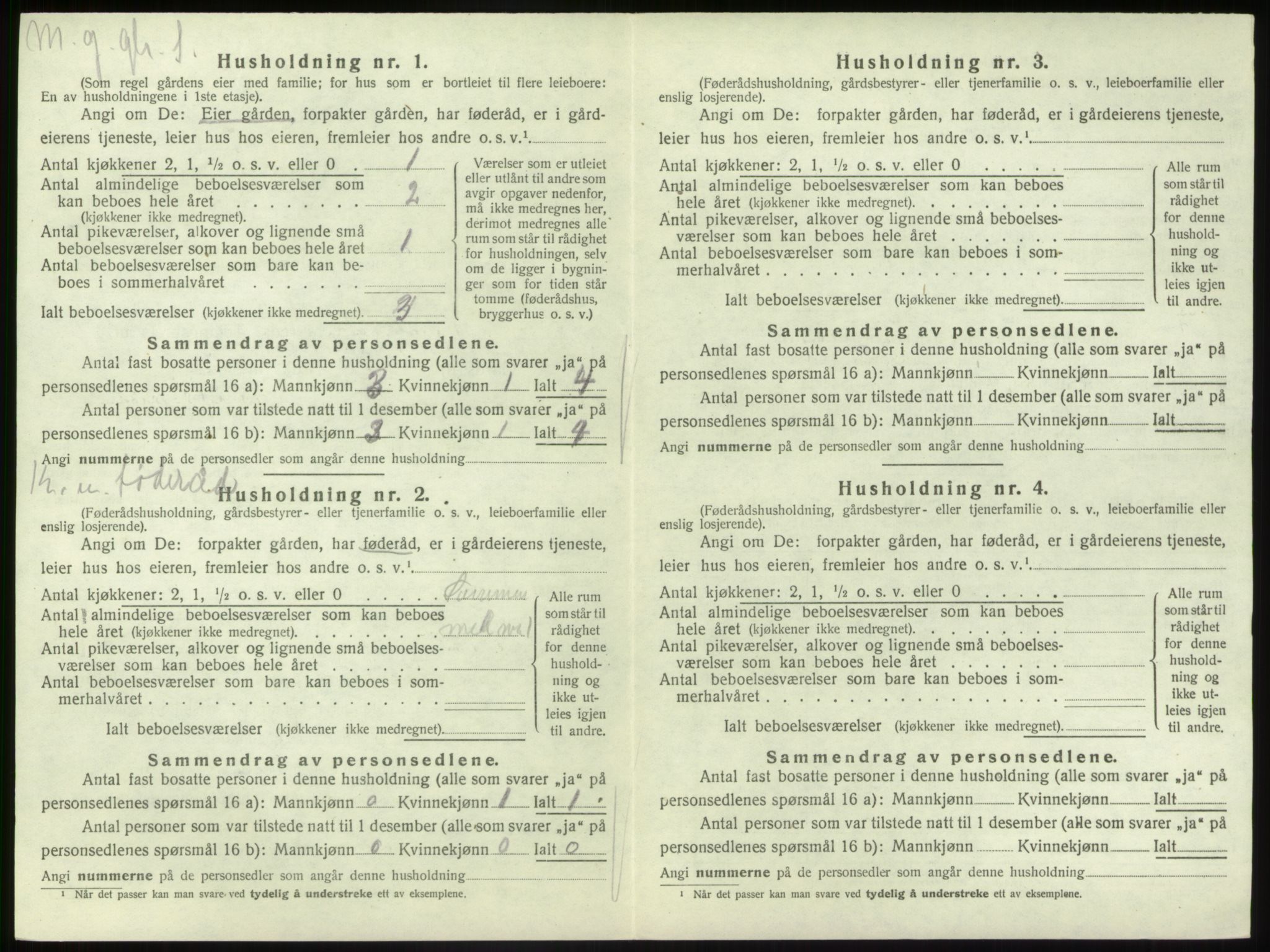 SAB, Folketelling 1920 for 1430 Gaular herred, 1920, s. 308