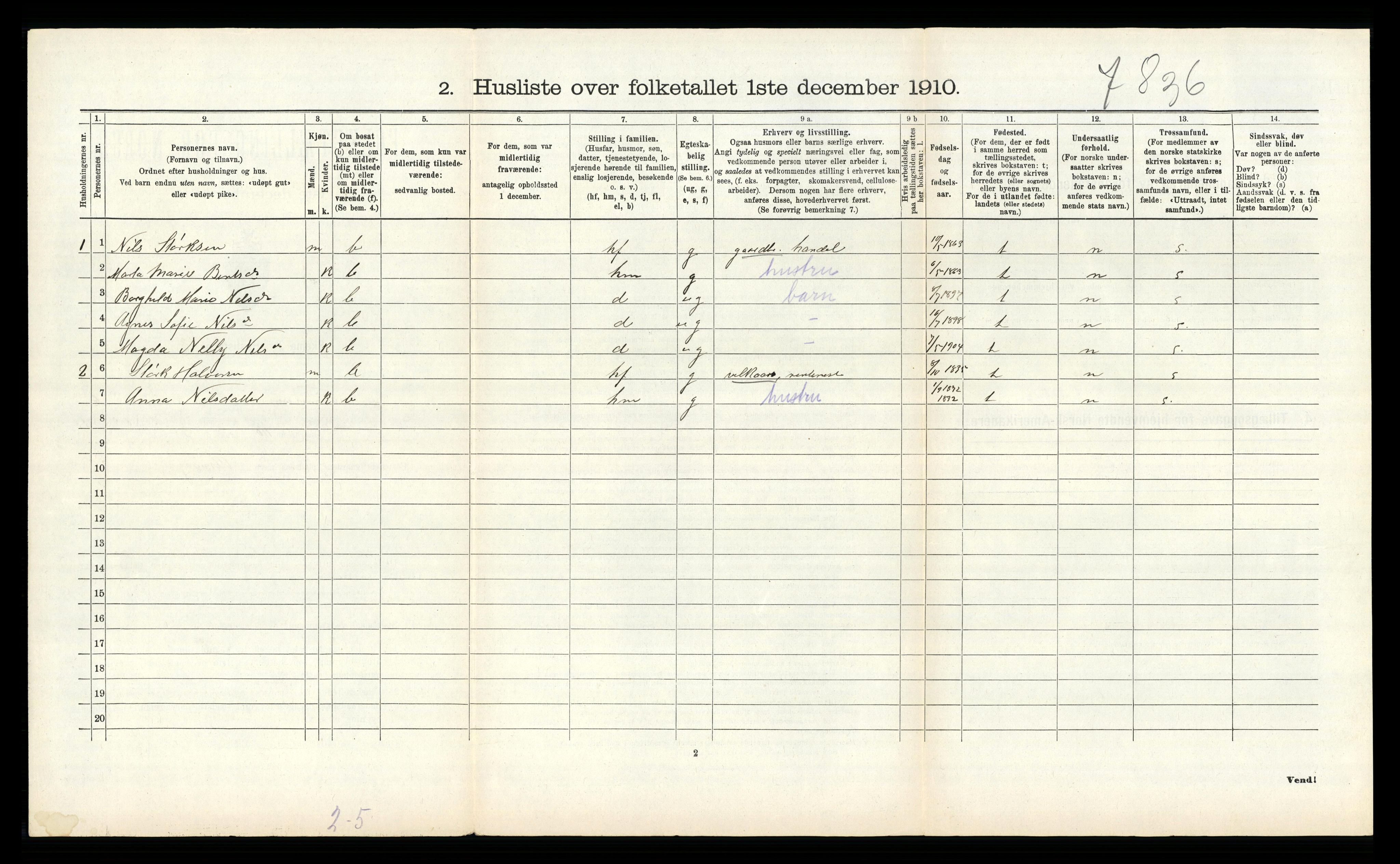 RA, Folketelling 1910 for 1218 Finnås herred, 1910, s. 651