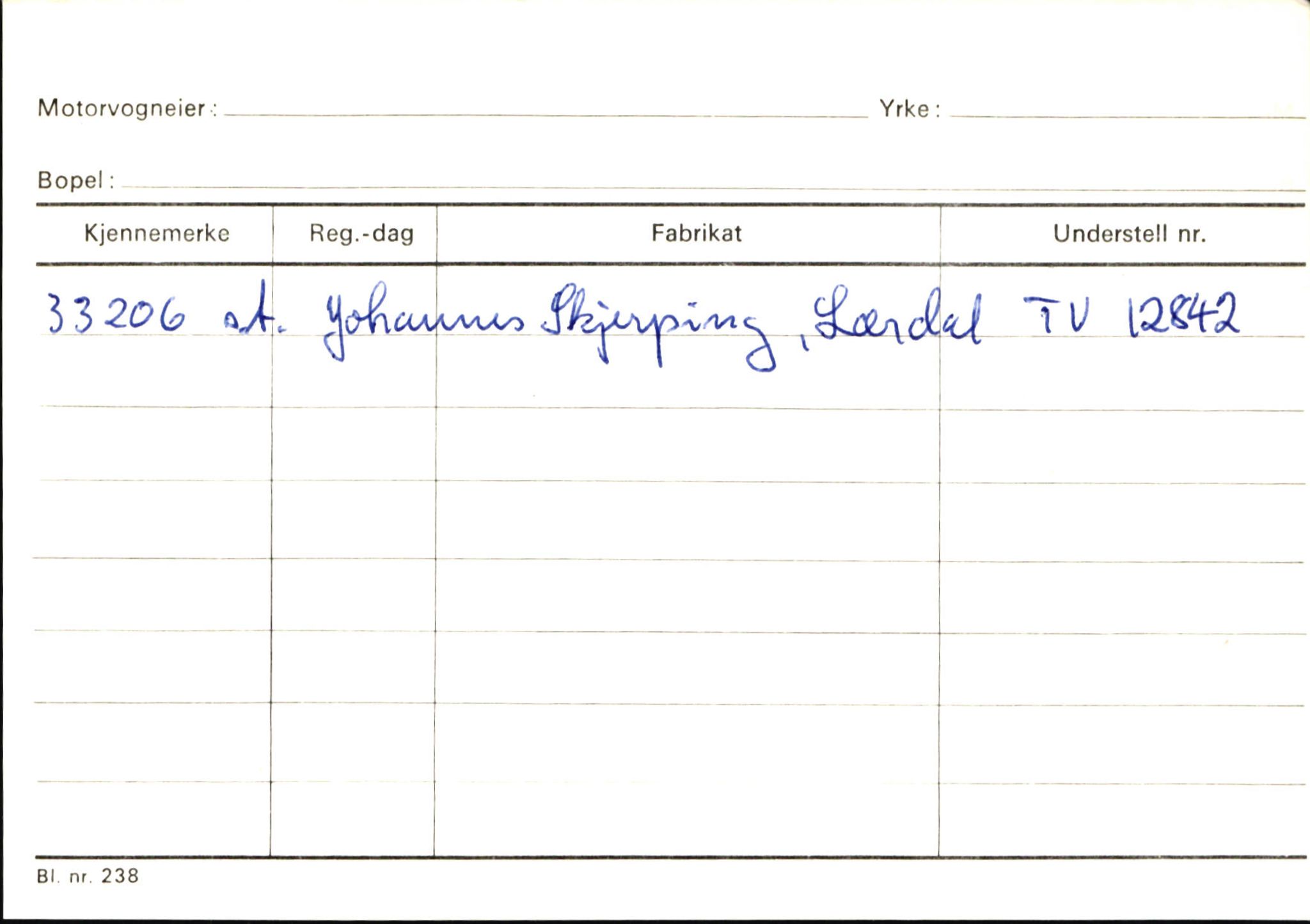 Statens vegvesen, Sogn og Fjordane vegkontor, AV/SAB-A-5301/4/F/L0145: Registerkort Vågsøy S-Å. Årdal I-P, 1945-1975, s. 1996