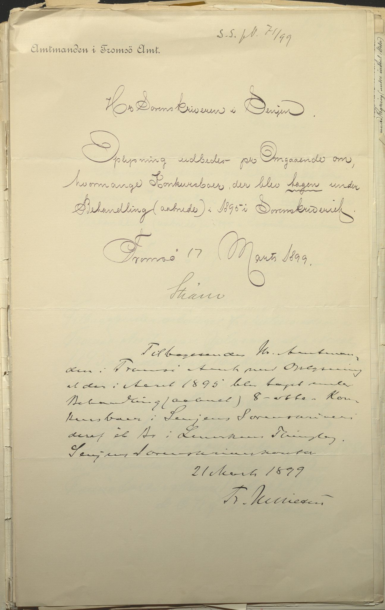 Fylkesmannen i Troms, SATØ/S-0001/A7.25.1/L2072: Femårsberetninger, 1891-1900, s. 34