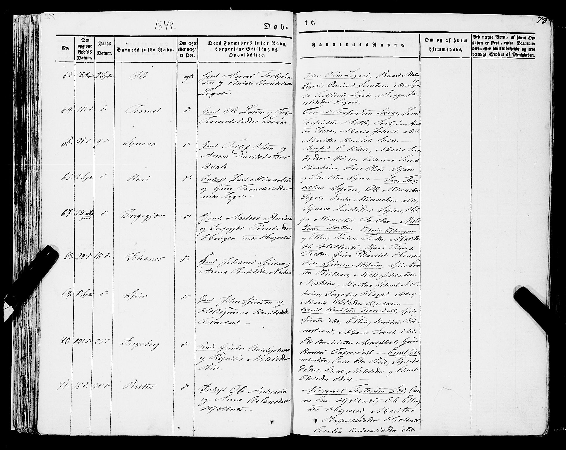 Ulvik sokneprestembete, AV/SAB-A-78801/H/Haa: Ministerialbok nr. A 12, 1839-1853, s. 73