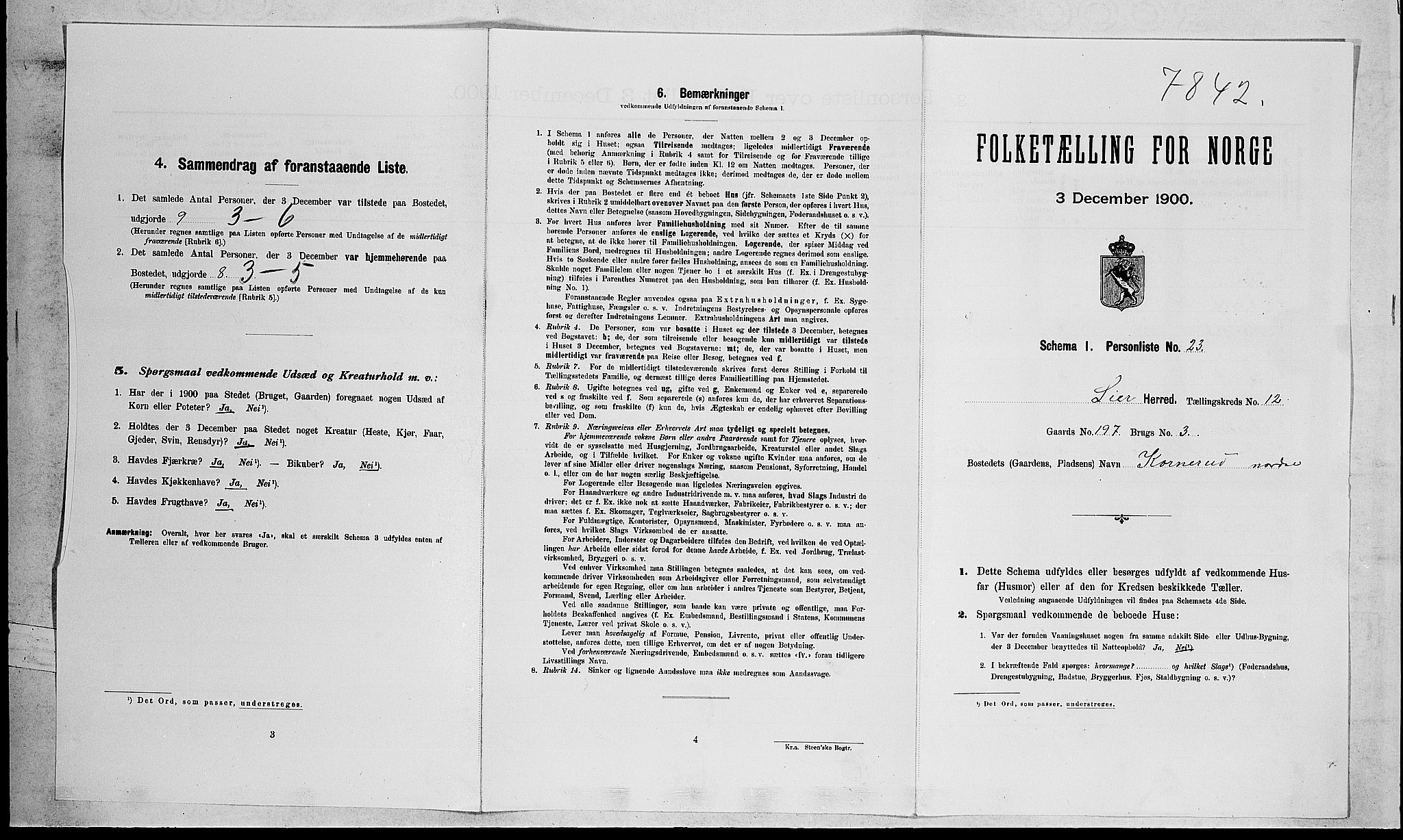 RA, Folketelling 1900 for 0626 Lier herred, 1900, s. 2062