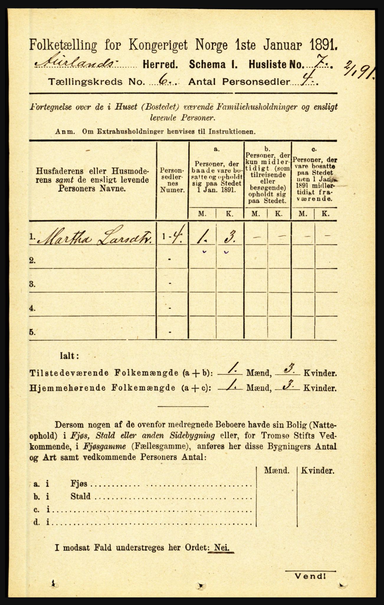 RA, Folketelling 1891 for 1421 Aurland herred, 1891, s. 2207