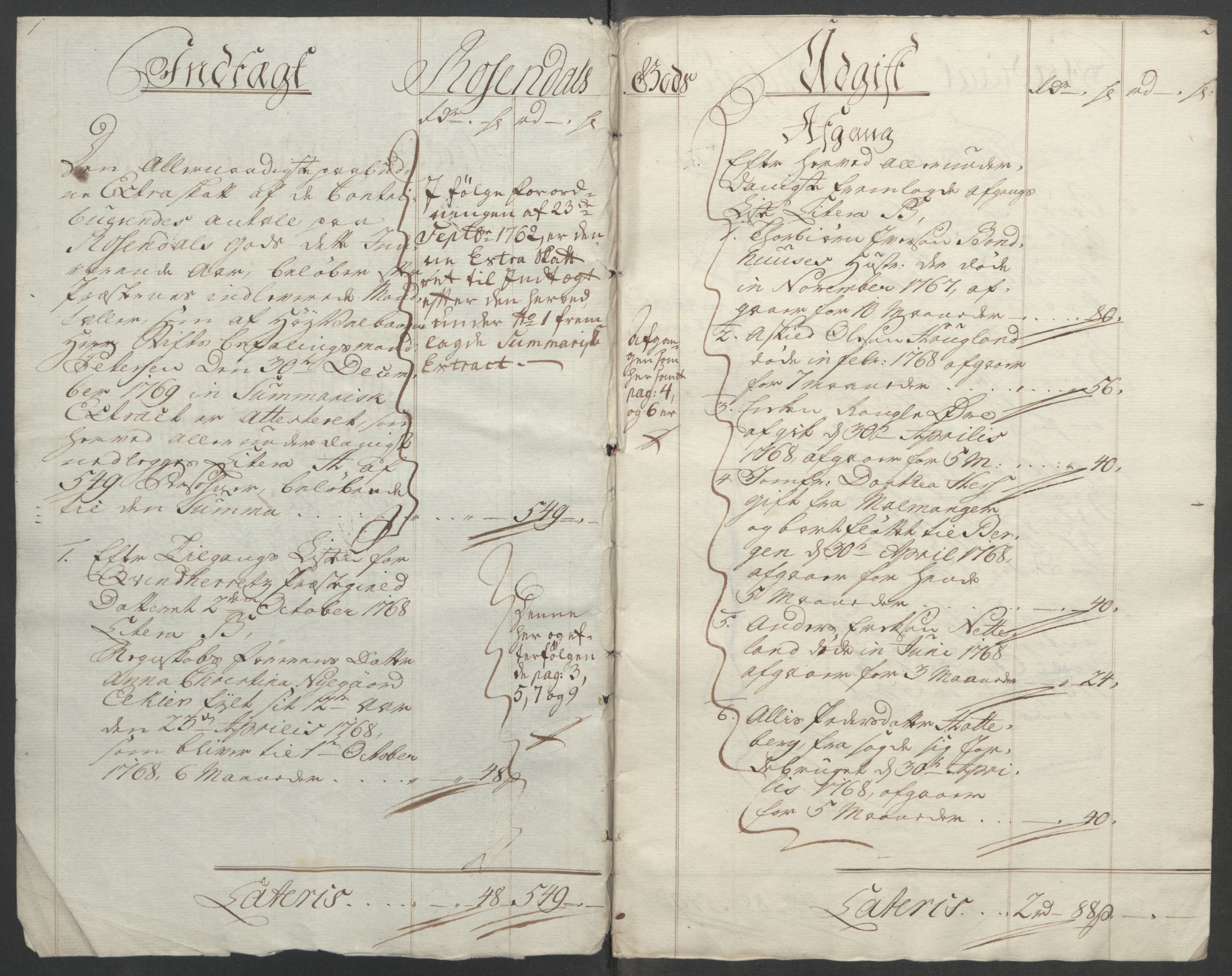 Rentekammeret inntil 1814, Reviderte regnskaper, Fogderegnskap, AV/RA-EA-4092/R49/L3157: Ekstraskatten Rosendal Baroni, 1762-1772, s. 201