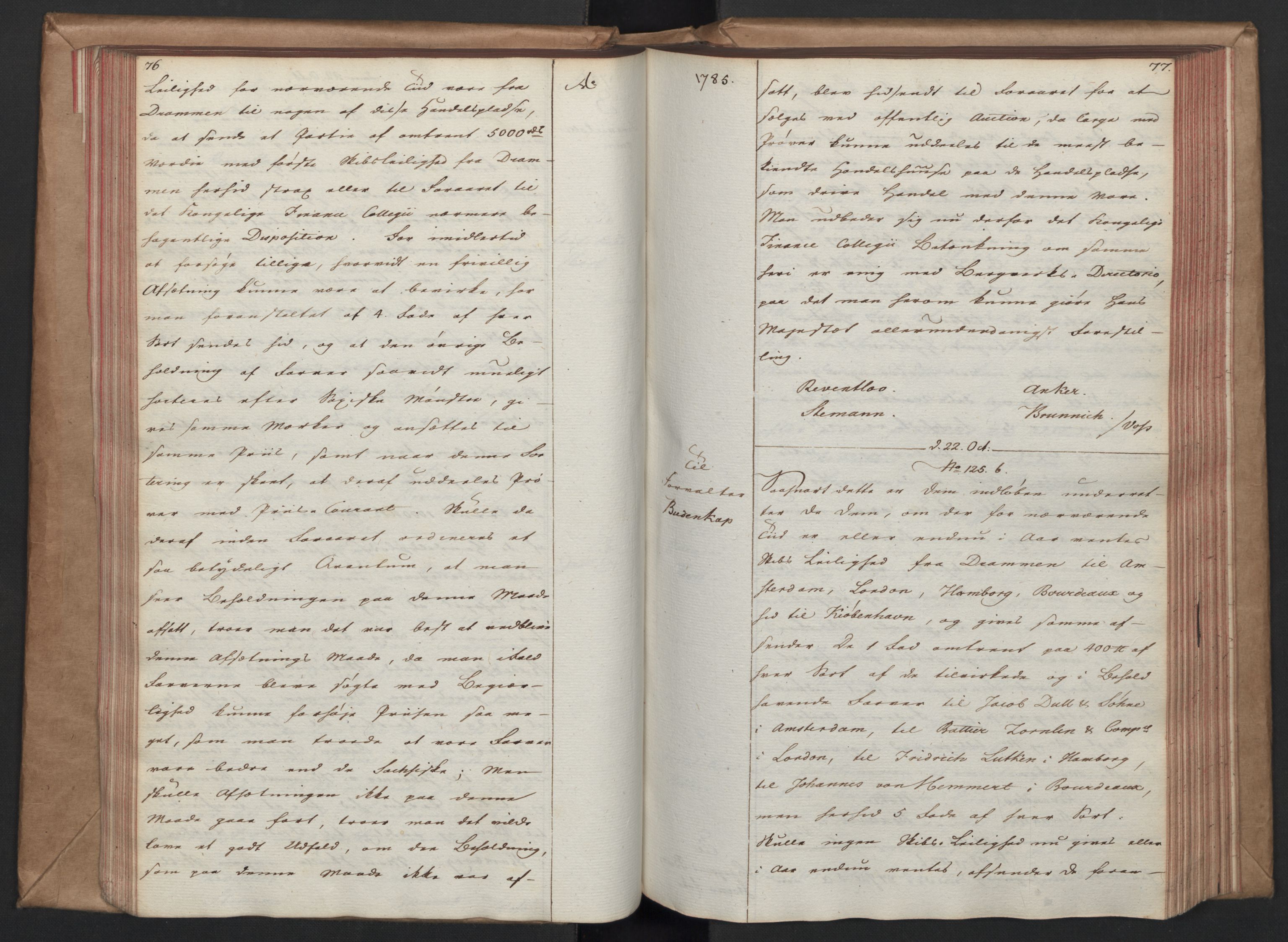 Rentekammeret, Renteskriverkontorene, AV/RA-EA-3115/O/Om/Oma/L0003: Kopibok B, 1785-1789, s. 76-77