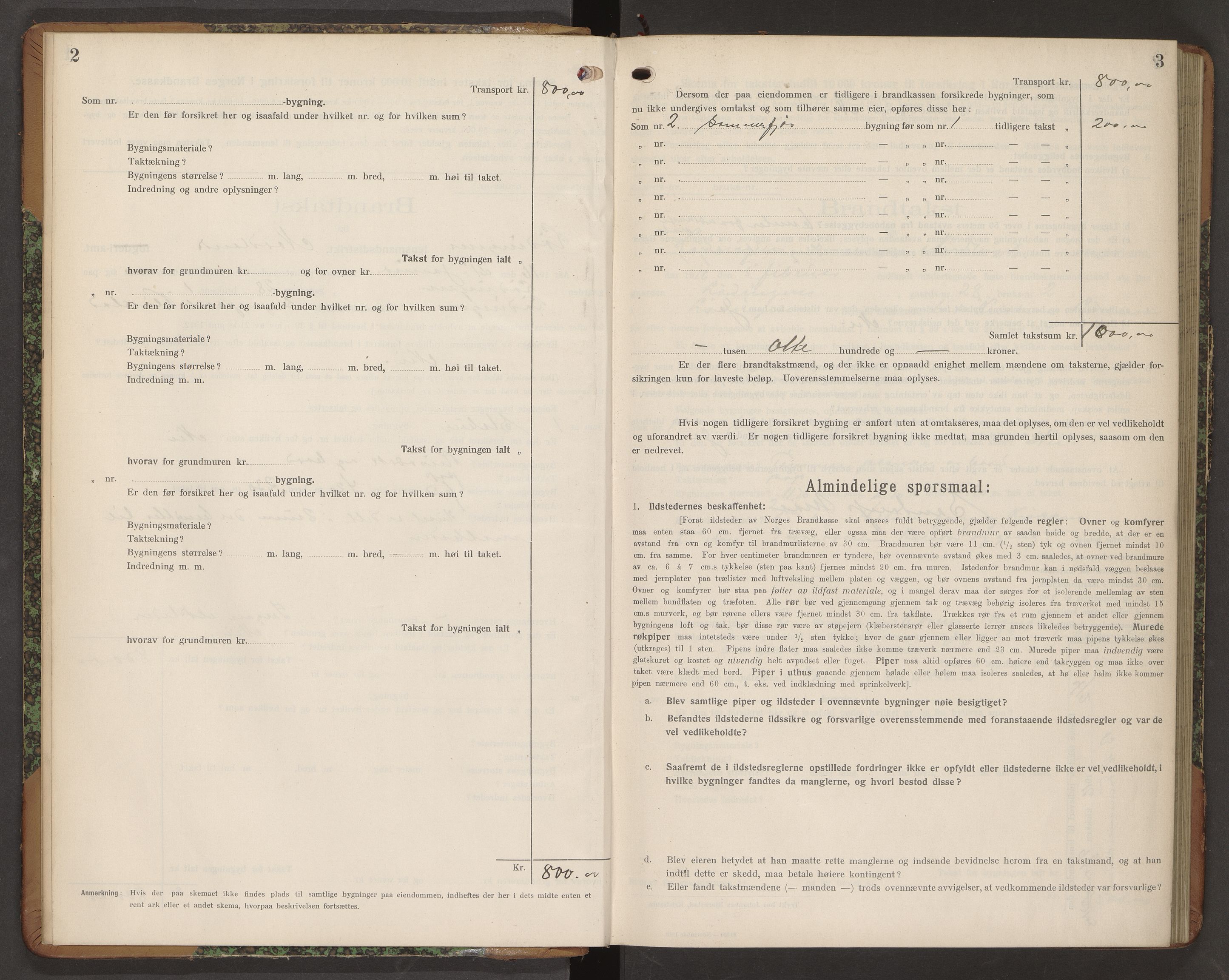 Norges Brannkasse Lødingen og Tjeldsund, AV/SAT-A-5583/Fb/L0006: Branntakstprotokoll, 1916-1920