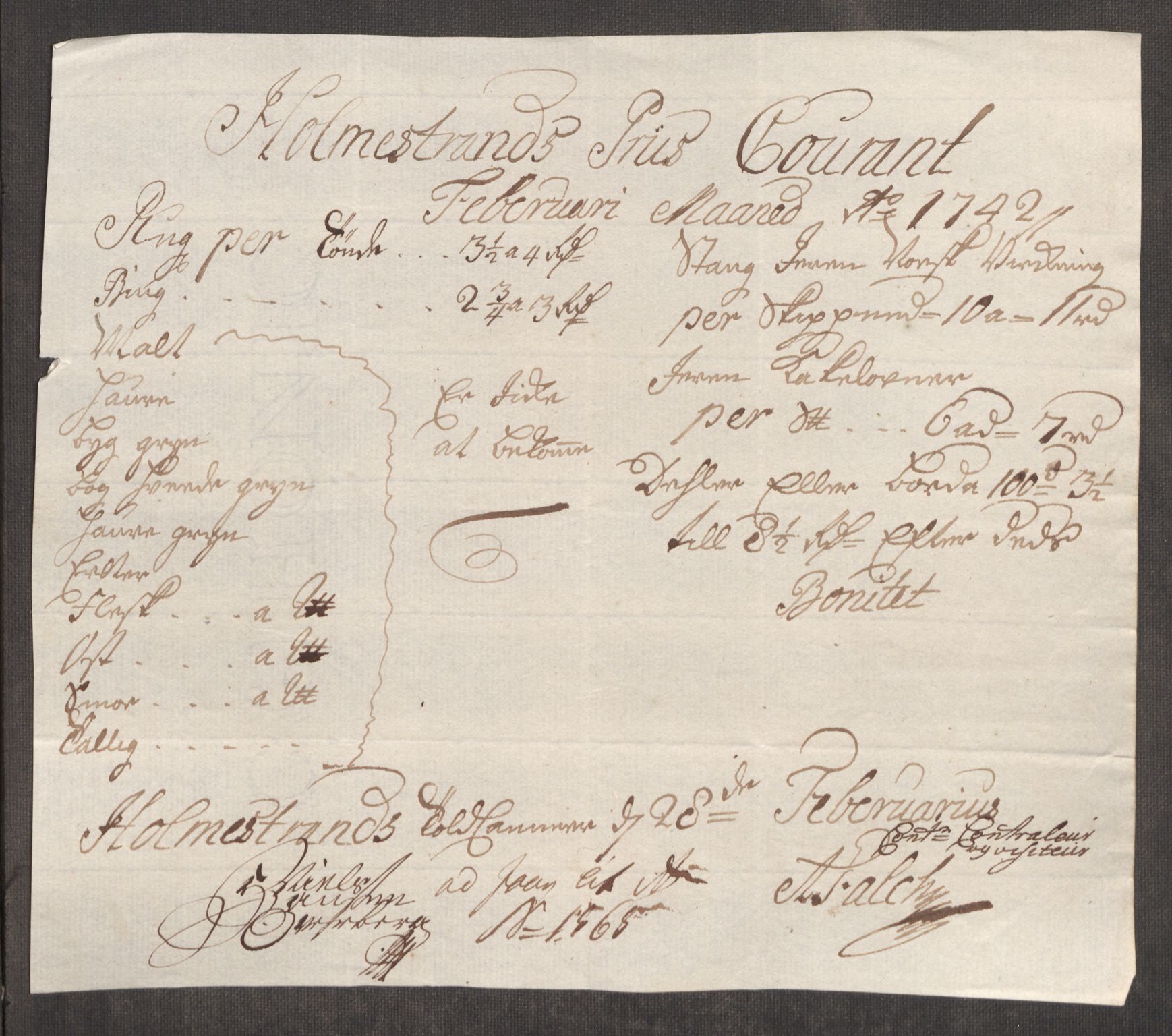 Rentekammeret inntil 1814, Realistisk ordnet avdeling, AV/RA-EA-4070/Oe/L0002: [Ø1]: Priskuranter, 1740-1744, s. 477