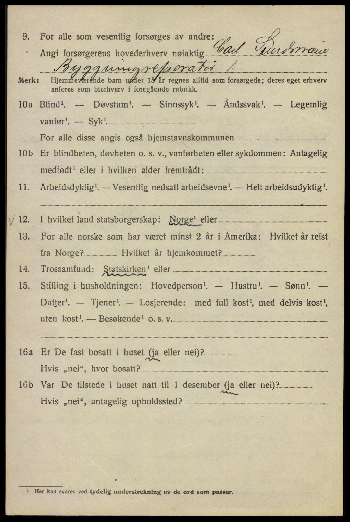 SAO, Folketelling 1920 for 0301 Kristiania kjøpstad, 1920, s. 491918