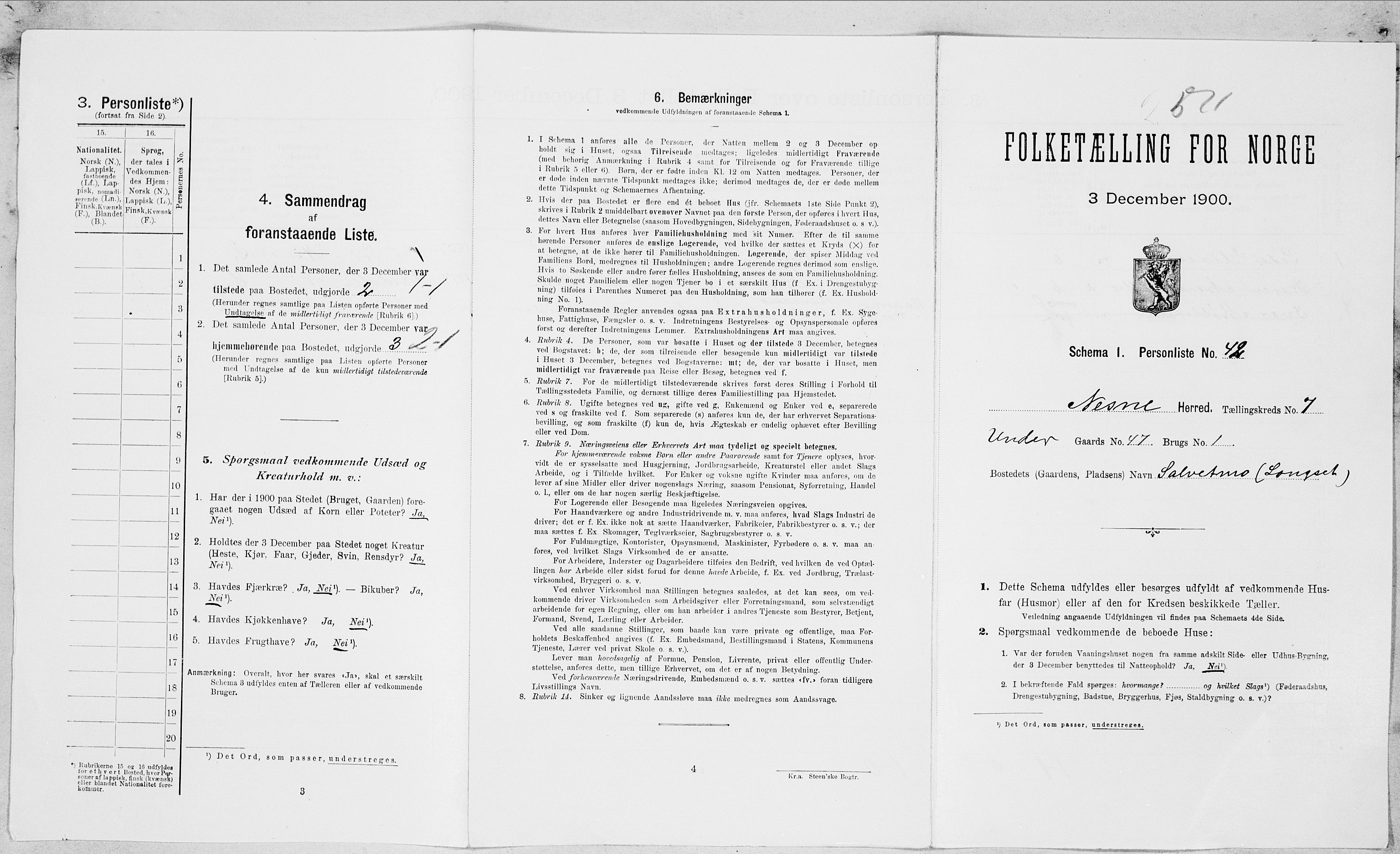 SAT, Folketelling 1900 for 1828 Nesna herred, 1900, s. 646