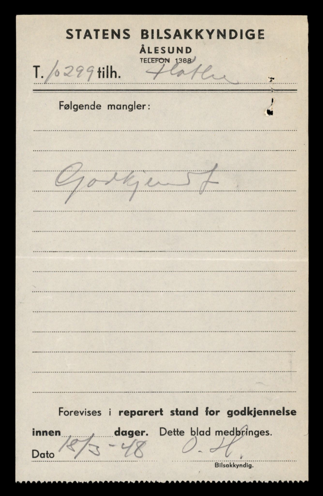 Møre og Romsdal vegkontor - Ålesund trafikkstasjon, AV/SAT-A-4099/F/Fe/L0035: Registreringskort for kjøretøy T 12653 - T 12829, 1927-1998, s. 1052
