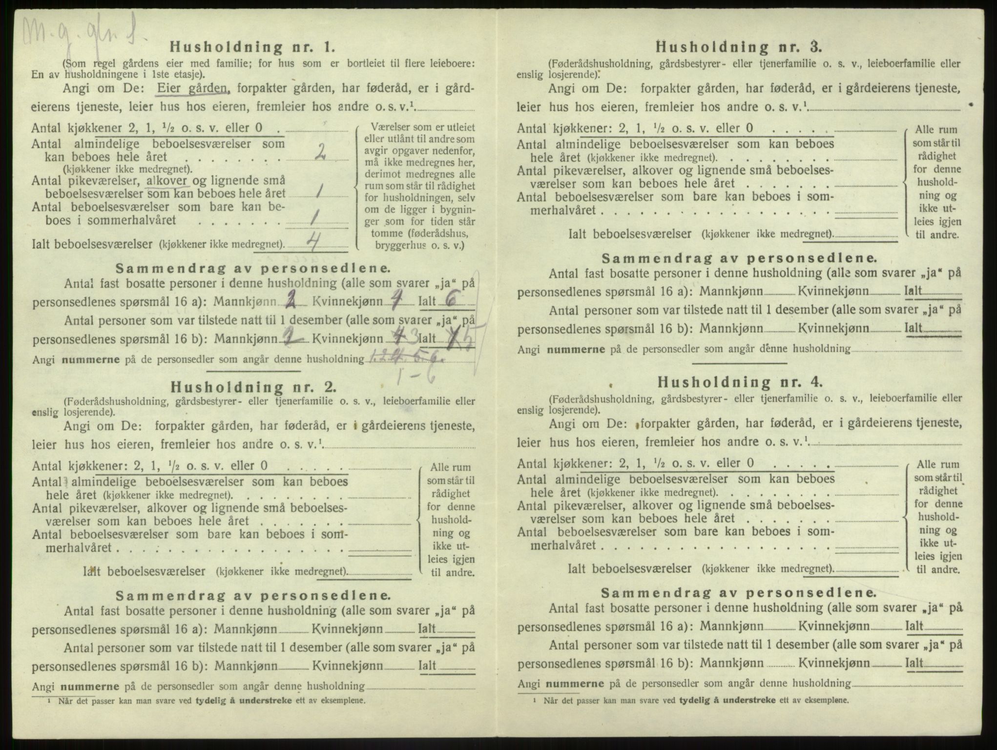 SAB, Folketelling 1920 for 1430 Gaular herred, 1920, s. 268