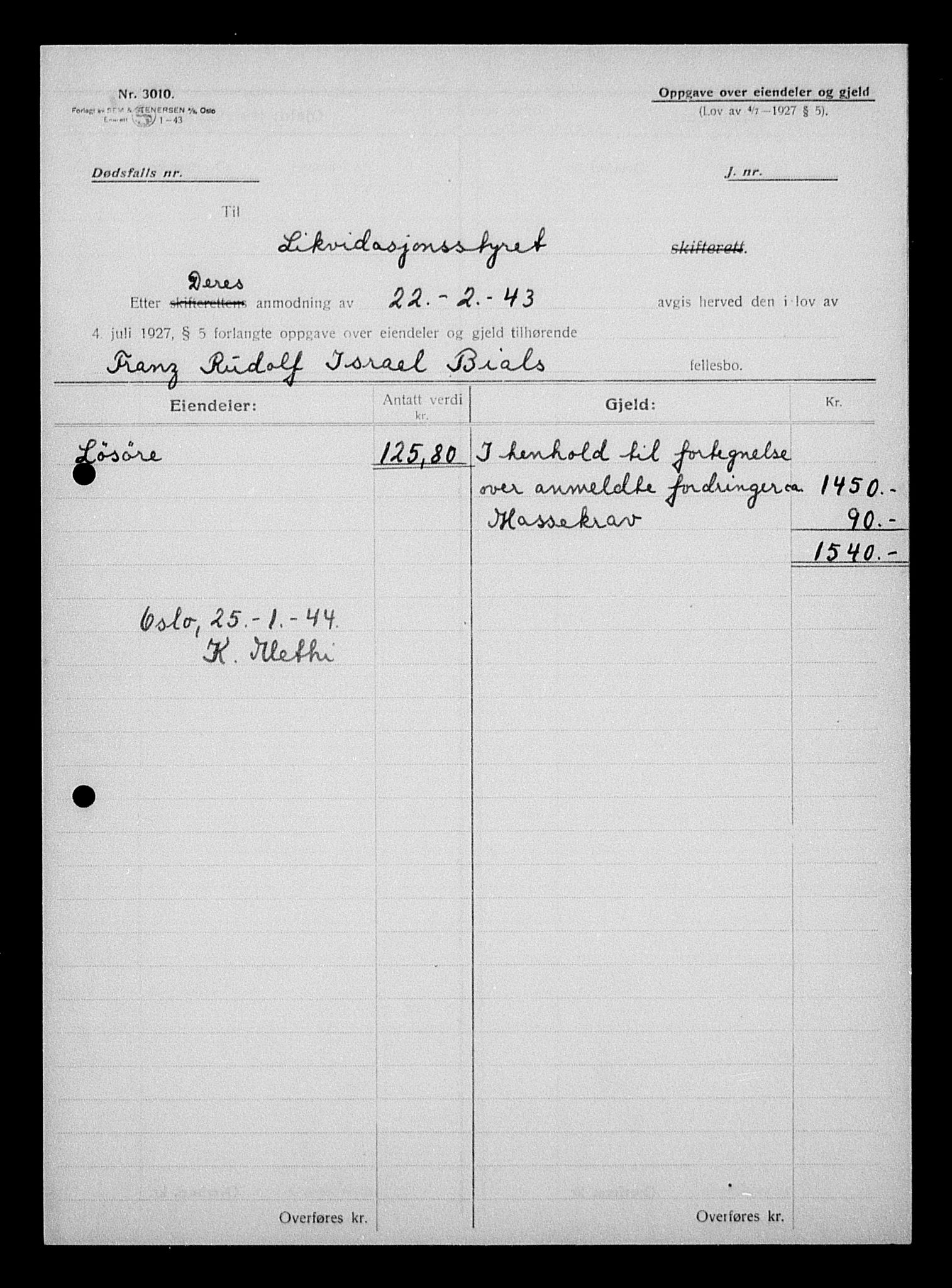 Justisdepartementet, Tilbakeføringskontoret for inndratte formuer, AV/RA-S-1564/H/Hc/Hcc/L0924: --, 1945-1947, s. 68