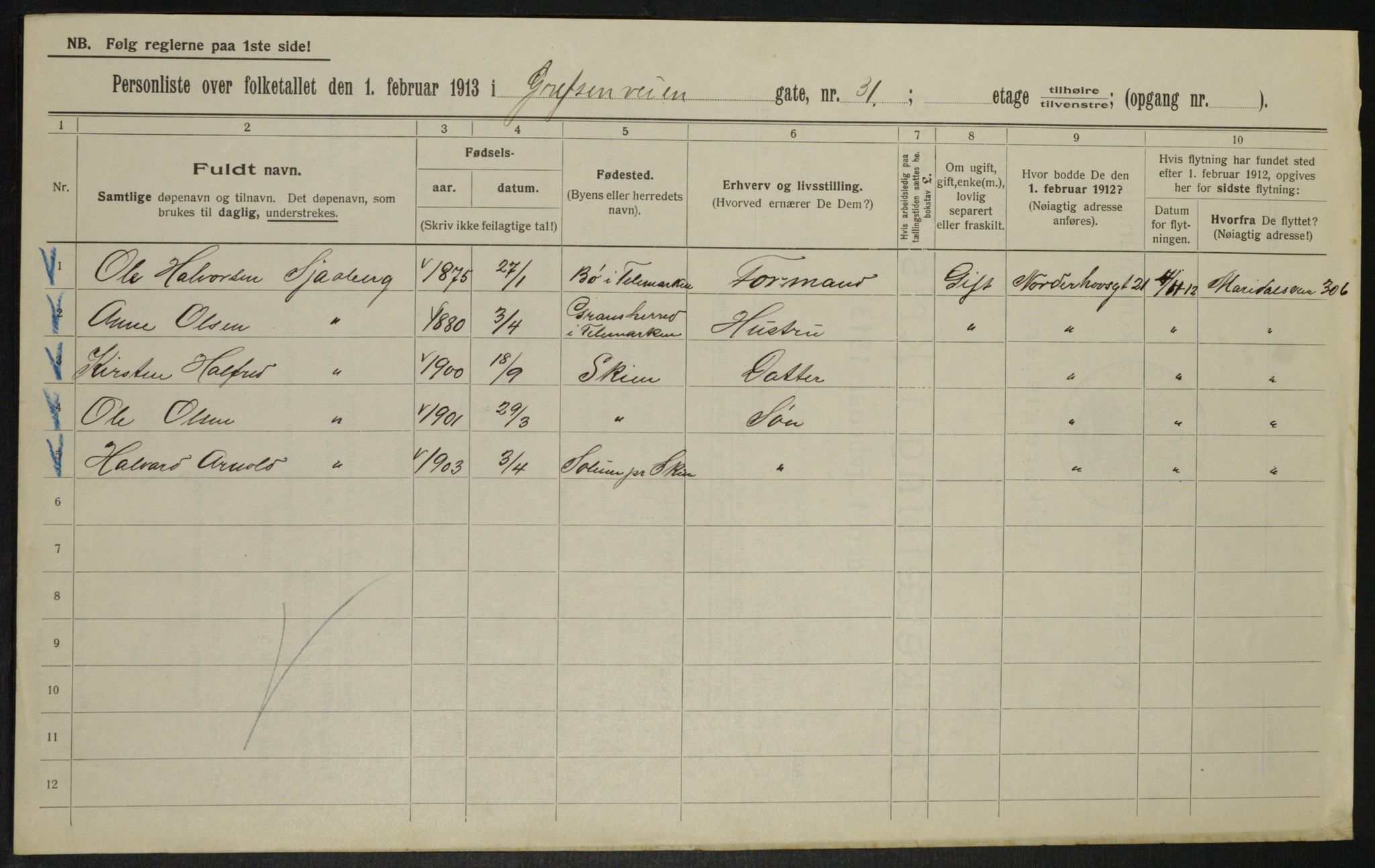 OBA, Kommunal folketelling 1.2.1913 for Kristiania, 1913, s. 29773