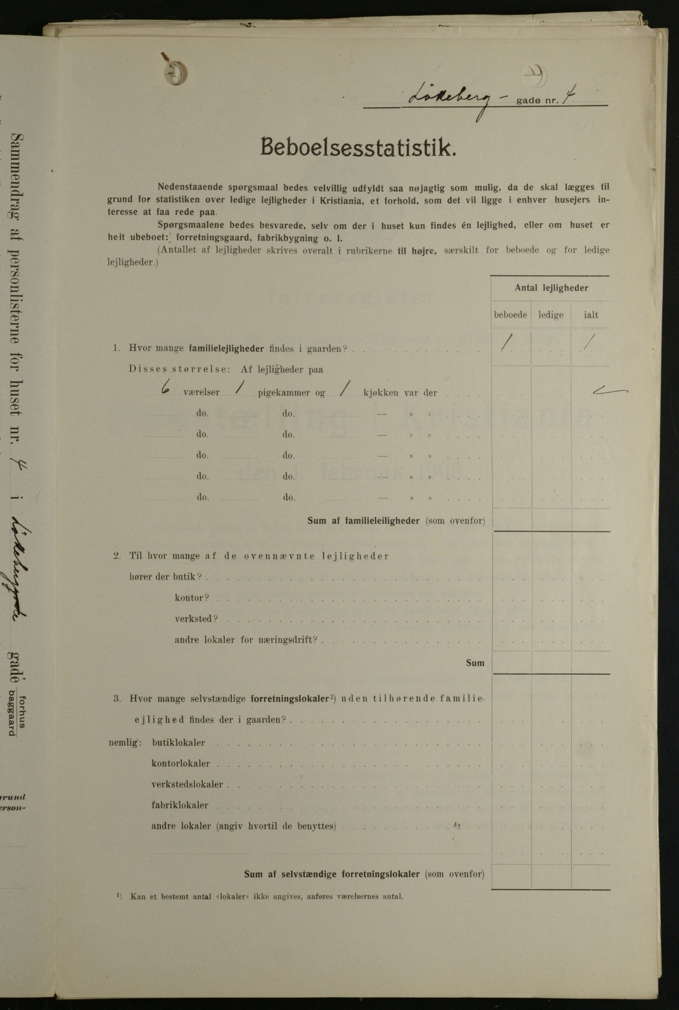 OBA, Kommunal folketelling 1.2.1908 for Kristiania kjøpstad, 1908, s. 52439