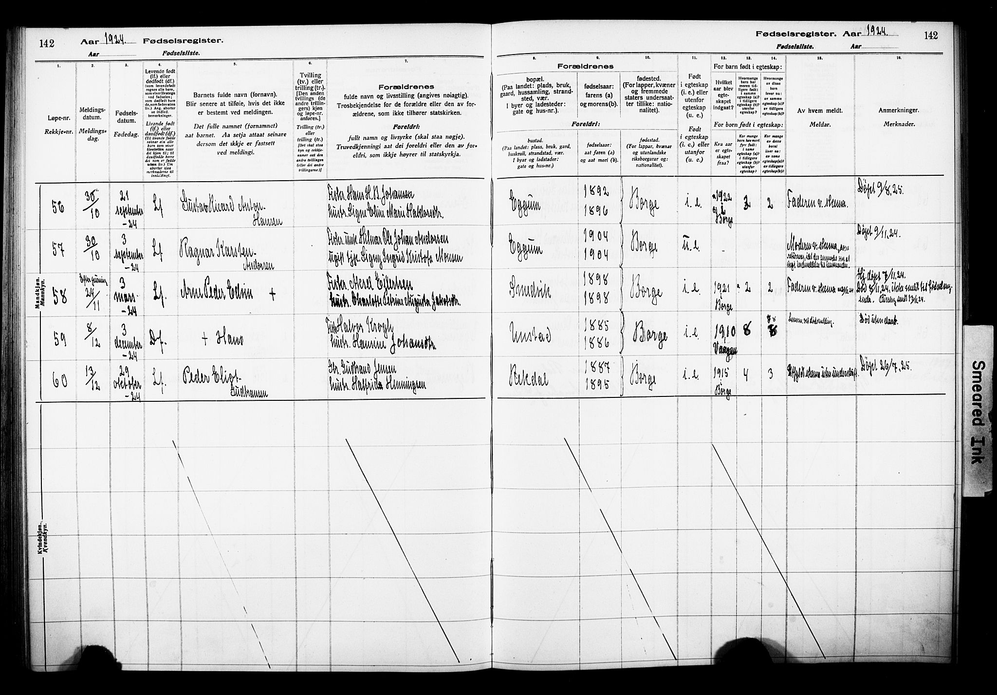 Ministerialprotokoller, klokkerbøker og fødselsregistre - Nordland, AV/SAT-A-1459/880/L1145: Fødselsregister nr. 880.II.4.1, 1916-1929, s. 142