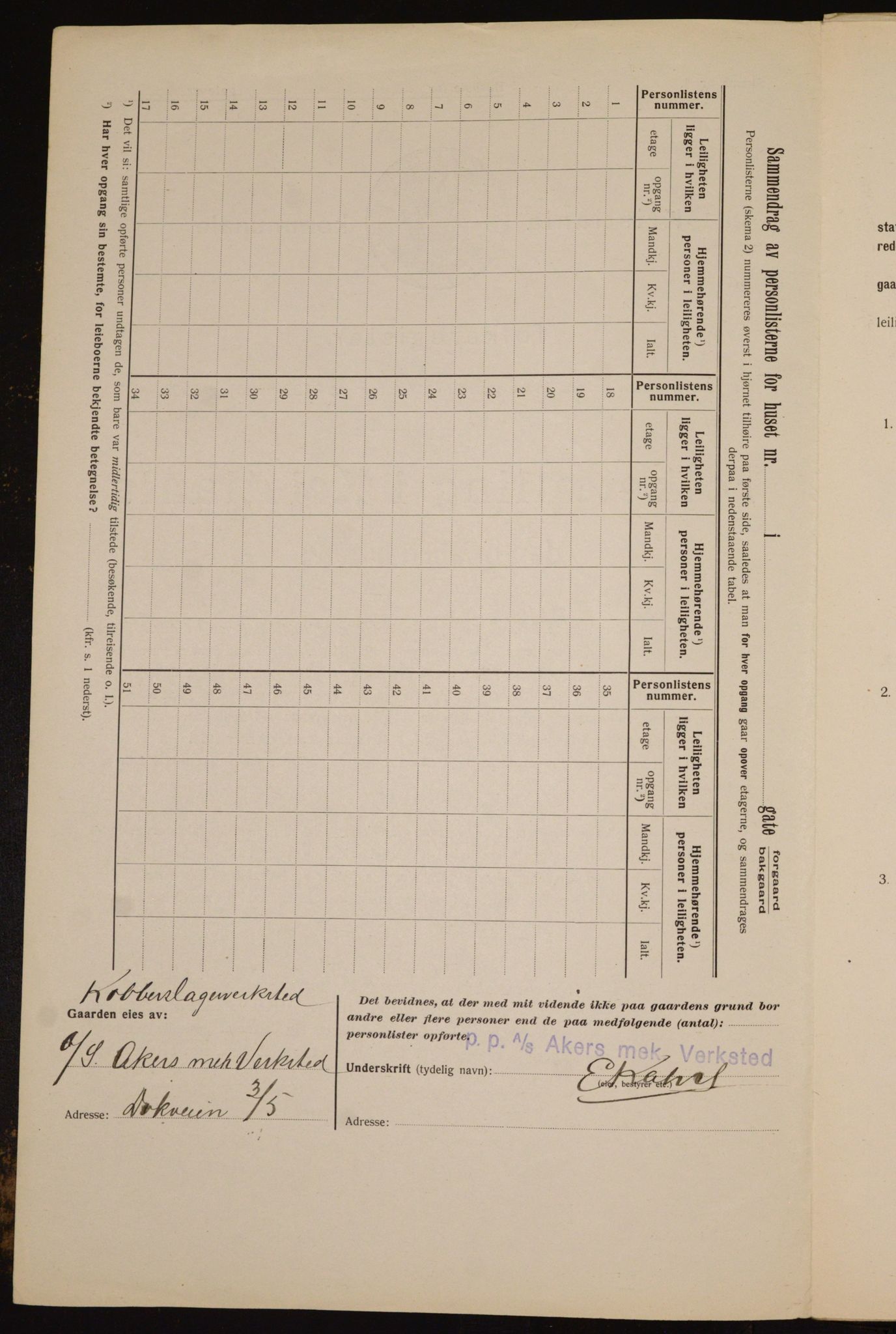 OBA, Kommunal folketelling 1.2.1912 for Kristiania, 1912, s. 104451