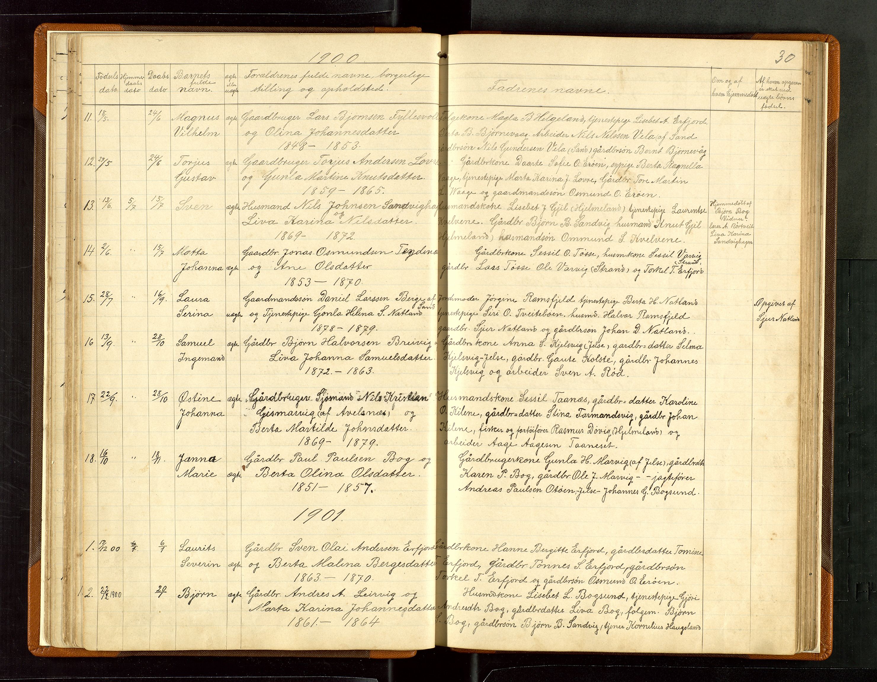 Jelsa sokneprestkontor, AV/SAST-A-101842/01/V: Klokkerbok nr. B 6, 1890-1949, s. 30