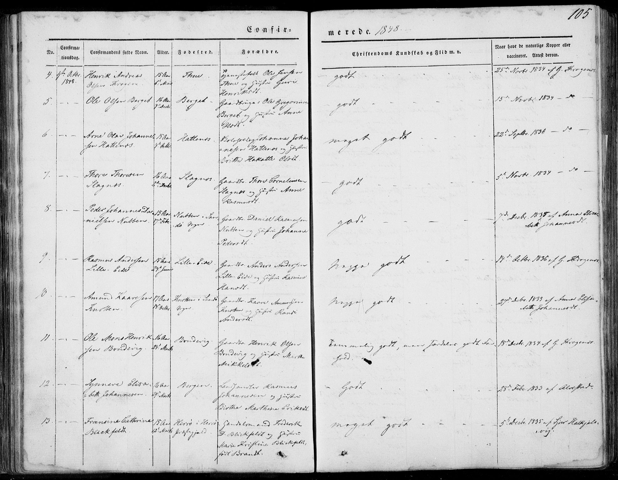 Ministerialprotokoller, klokkerbøker og fødselsregistre - Møre og Romsdal, AV/SAT-A-1454/501/L0006: Ministerialbok nr. 501A06, 1844-1868, s. 105