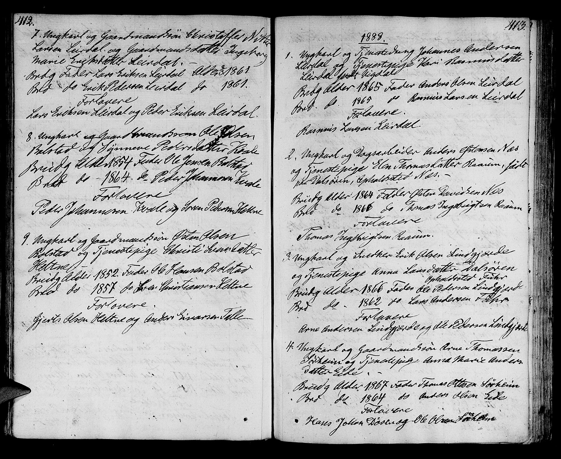 Luster sokneprestembete, AV/SAB-A-81101/H/Haa/Haaa/L0003: Ministerialbok nr. A 3, 1803-1821, s. 412-413