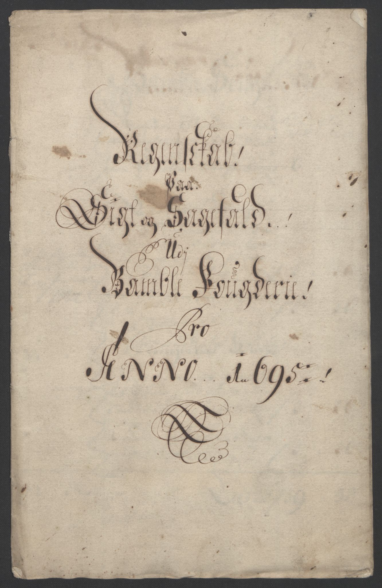 Rentekammeret inntil 1814, Reviderte regnskaper, Fogderegnskap, AV/RA-EA-4092/R36/L2093: Fogderegnskap Øvre og Nedre Telemark og Bamble, 1695, s. 347
