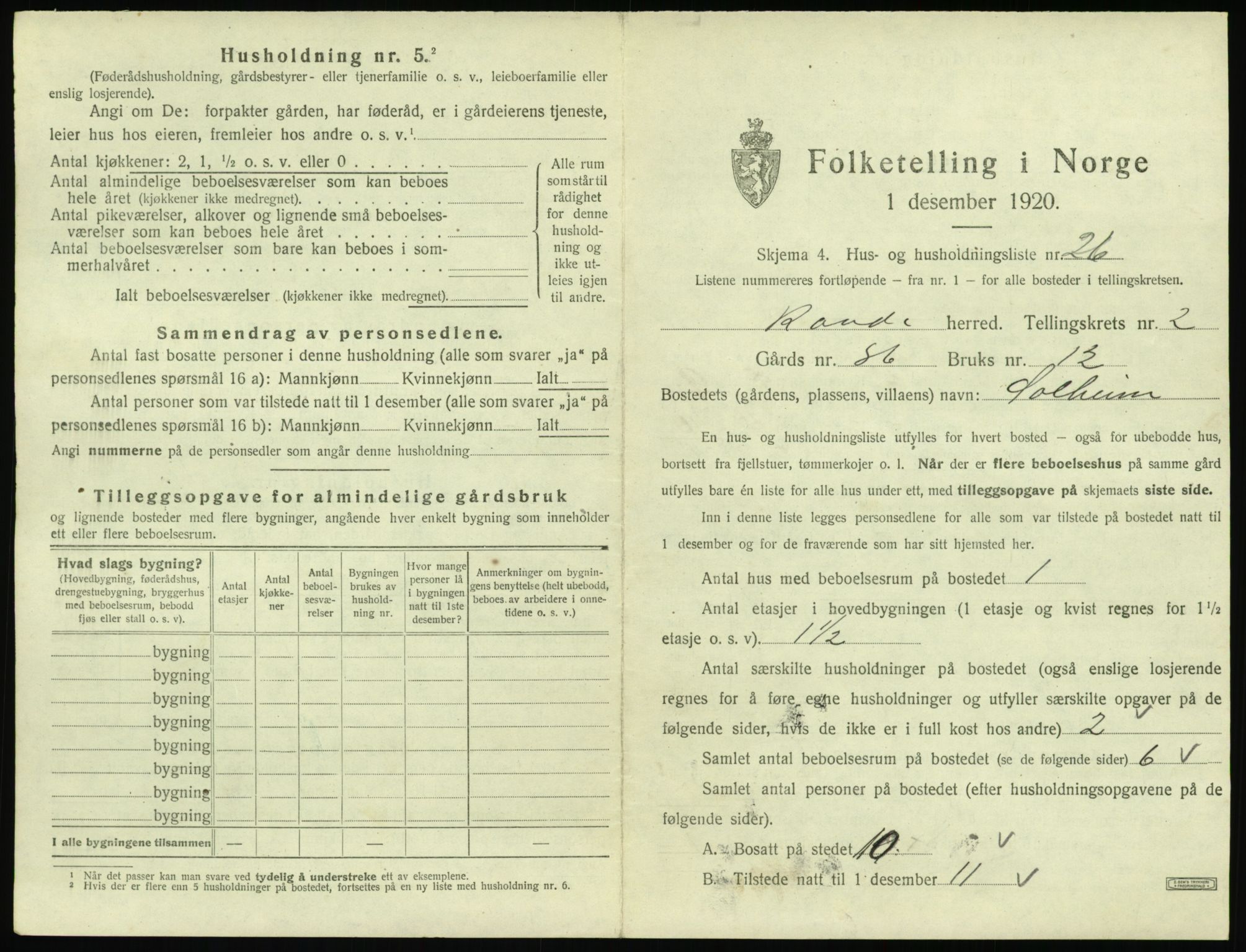 SAT, Folketelling 1920 for 1513 Rovde herred, 1920, s. 117