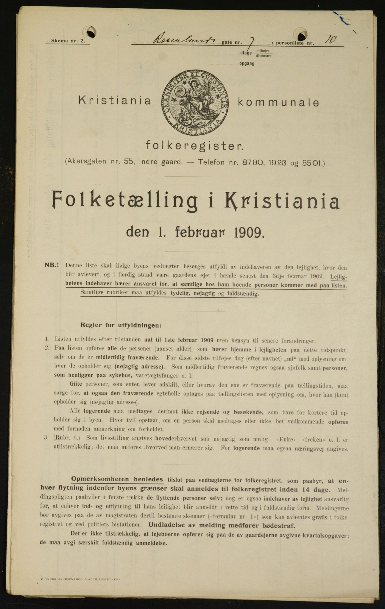 OBA, Kommunal folketelling 1.2.1909 for Kristiania kjøpstad, 1909, s. 76270