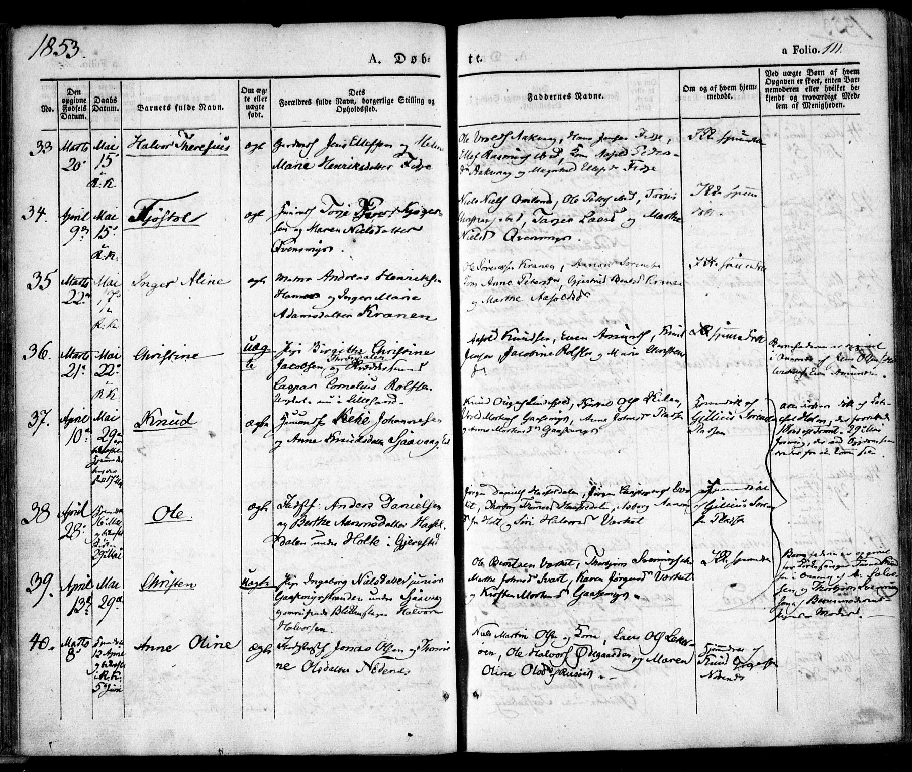 Søndeled sokneprestkontor, AV/SAK-1111-0038/F/Fa/L0002: Ministerialbok nr. A 2, 1839-1860, s. 111