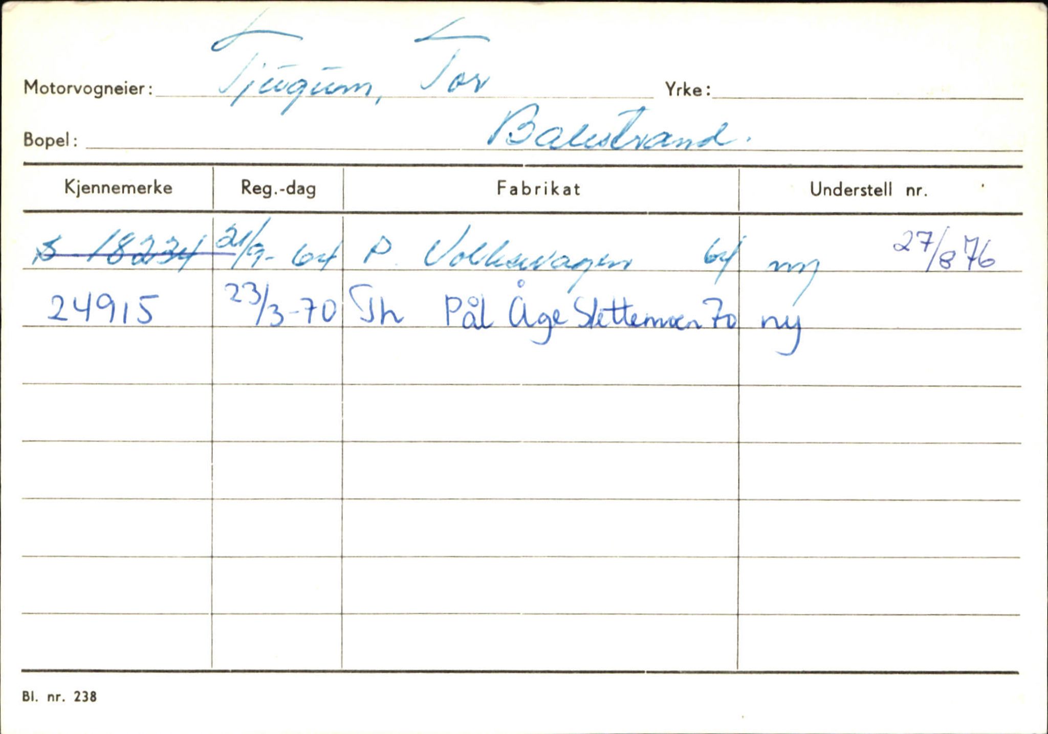 Statens vegvesen, Sogn og Fjordane vegkontor, AV/SAB-A-5301/4/F/L0132: Eigarregister Askvoll A-Å. Balestrand A-Å, 1945-1975, s. 2448