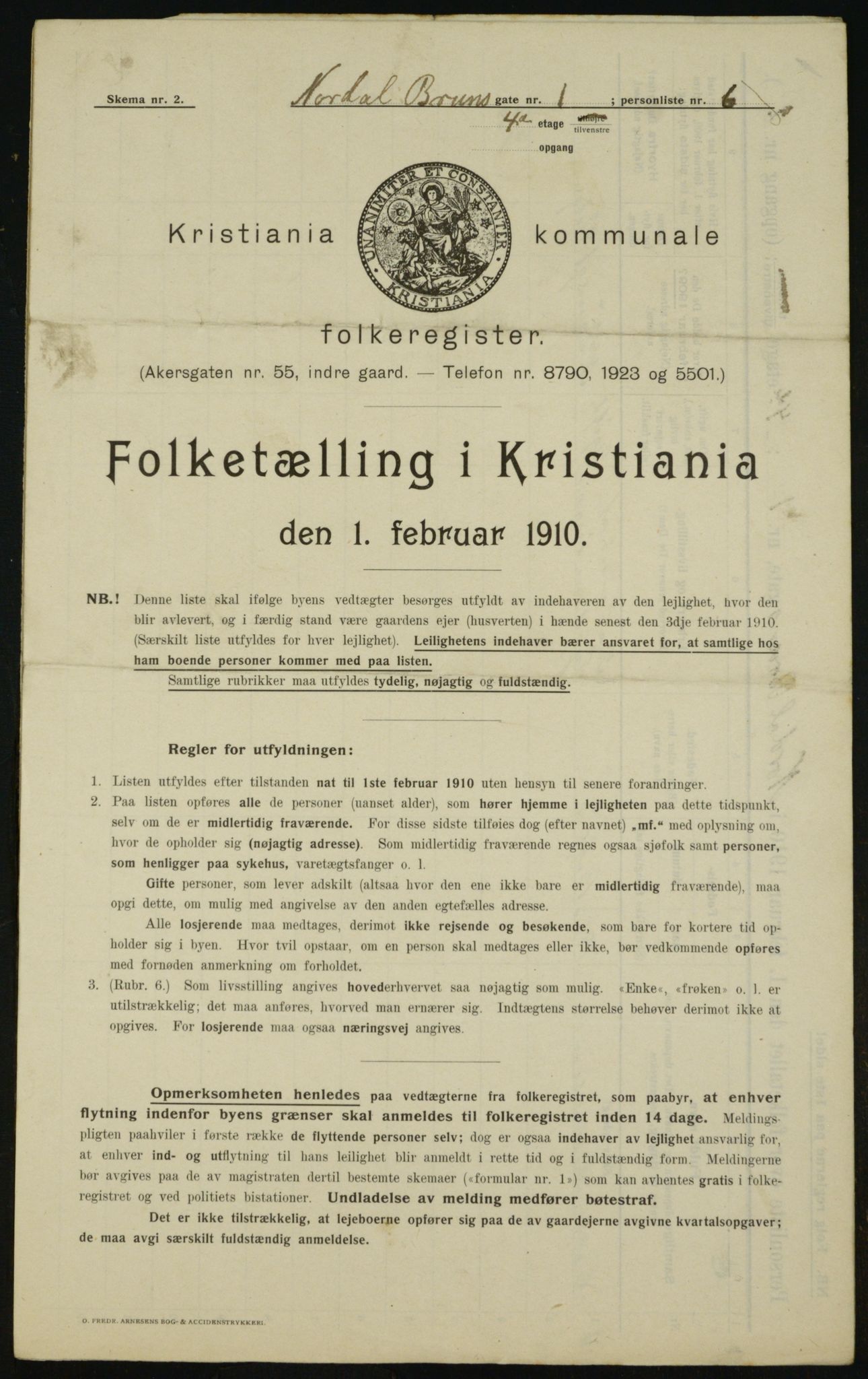 OBA, Kommunal folketelling 1.2.1910 for Kristiania, 1910, s. 69688