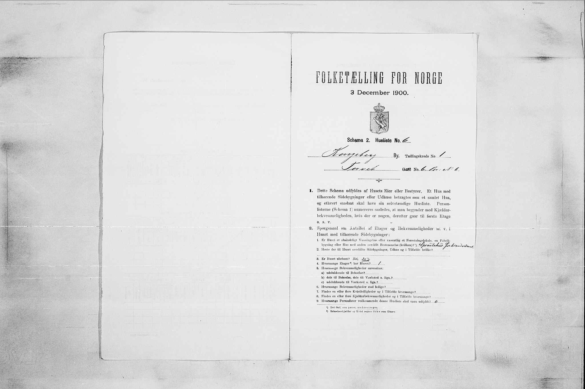 RA, Folketelling 1900 for 0604 Kongsberg kjøpstad, 1900, s. 68