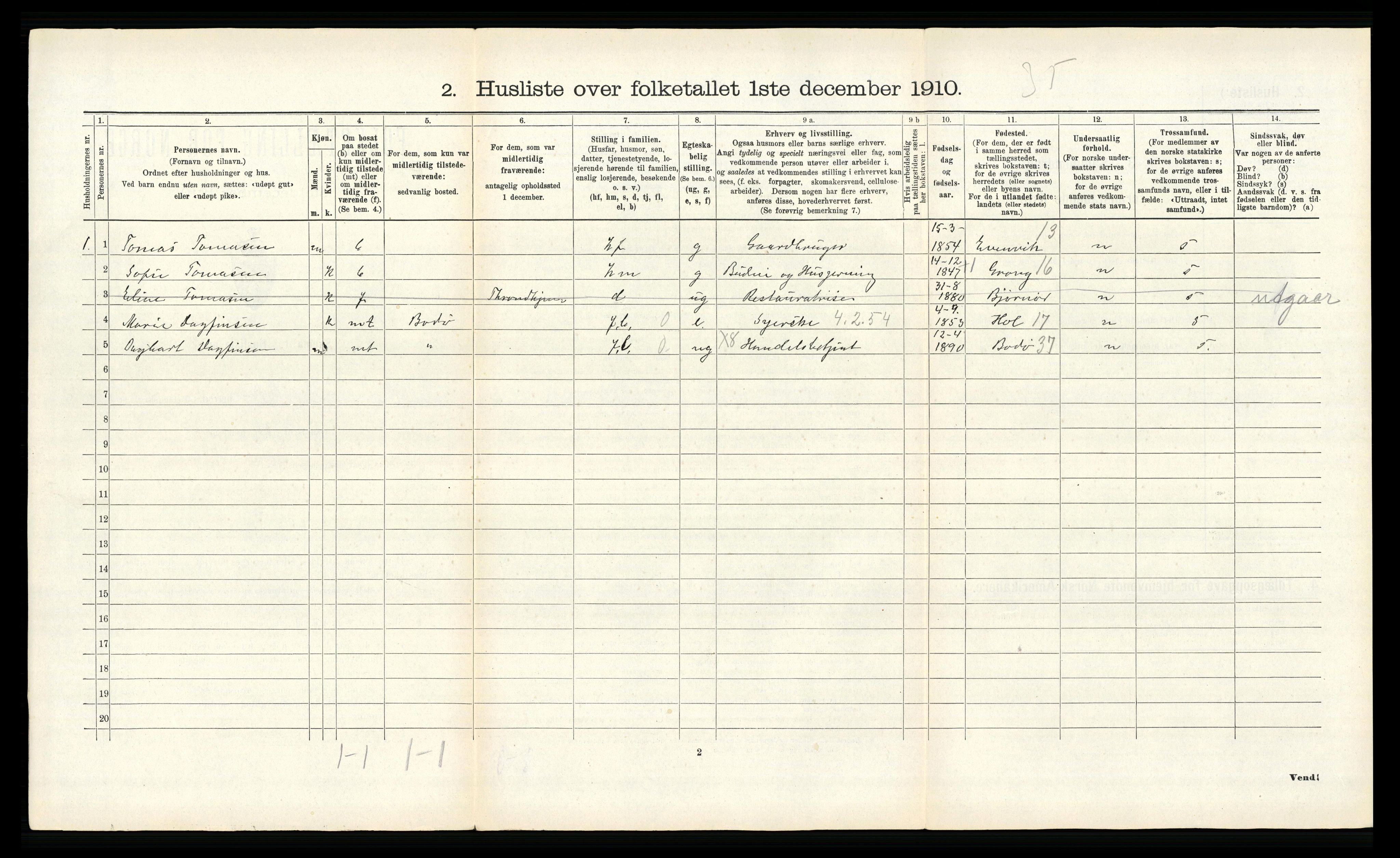 RA, Folketelling 1910 for 1843 Bodin herred, 1910, s. 368