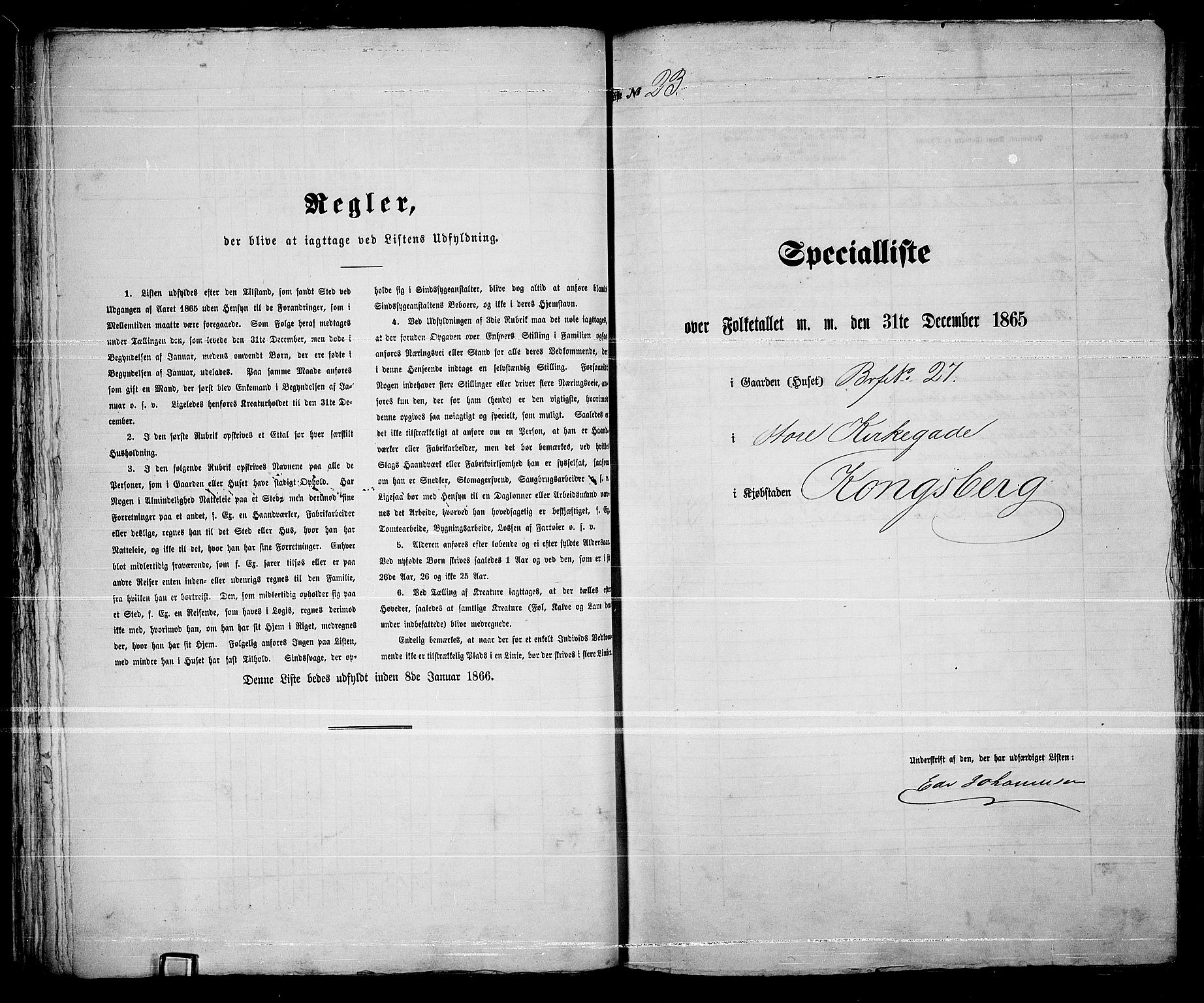 RA, Folketelling 1865 for 0604B Kongsberg prestegjeld, Kongsberg kjøpstad, 1865, s. 55