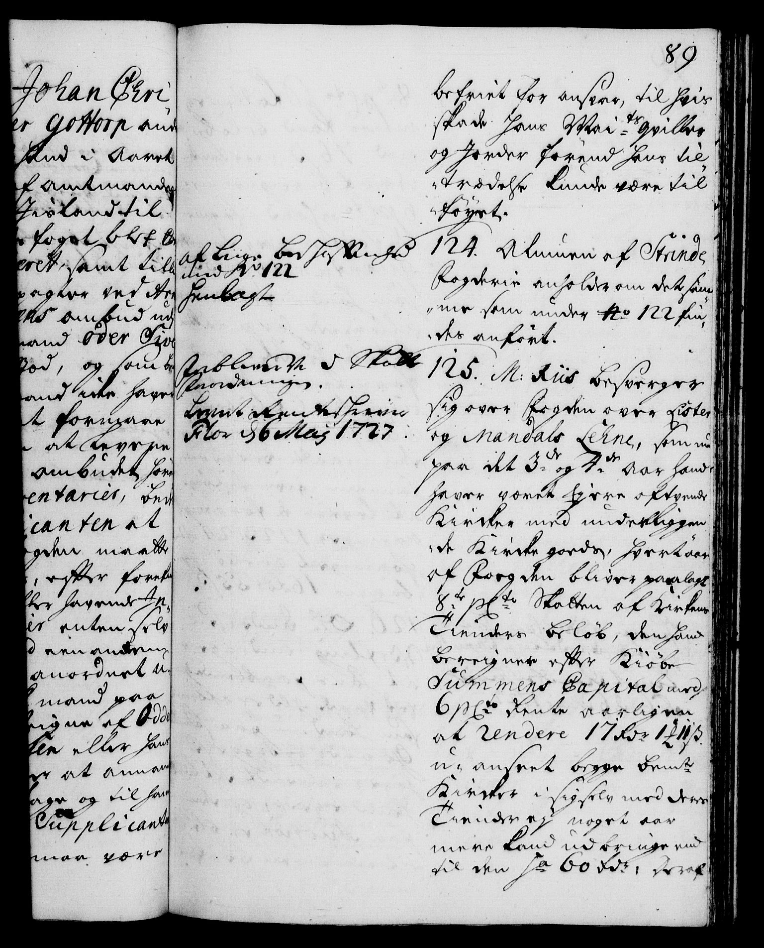Rentekammeret, Kammerkanselliet, RA/EA-3111/G/Gh/Gha/L0009: Norsk ekstraktmemorialprotokoll (merket RK 53.54), 1726-1728, s. 89