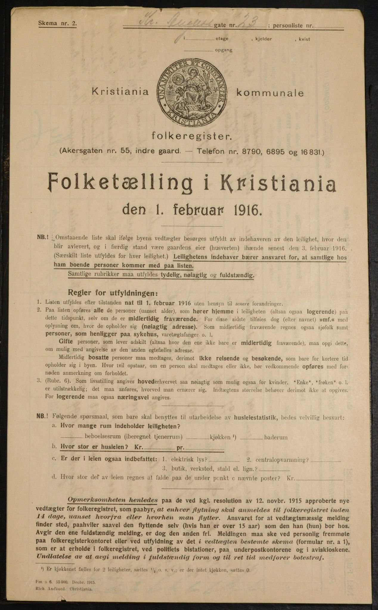 OBA, Kommunal folketelling 1.2.1916 for Kristiania, 1916, s. 55274