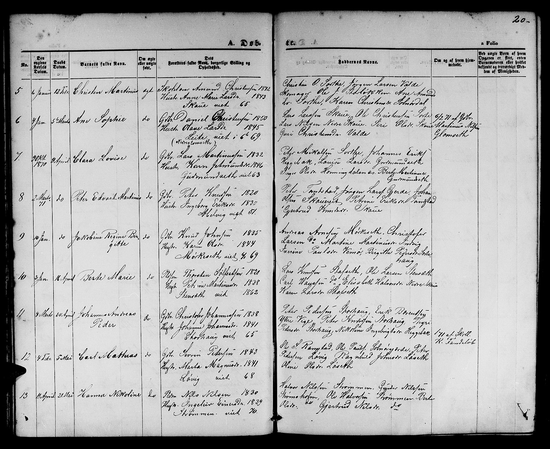 Ministerialprotokoller, klokkerbøker og fødselsregistre - Møre og Romsdal, AV/SAT-A-1454/524/L0364: Klokkerbok nr. 524C05, 1865-1879, s. 20