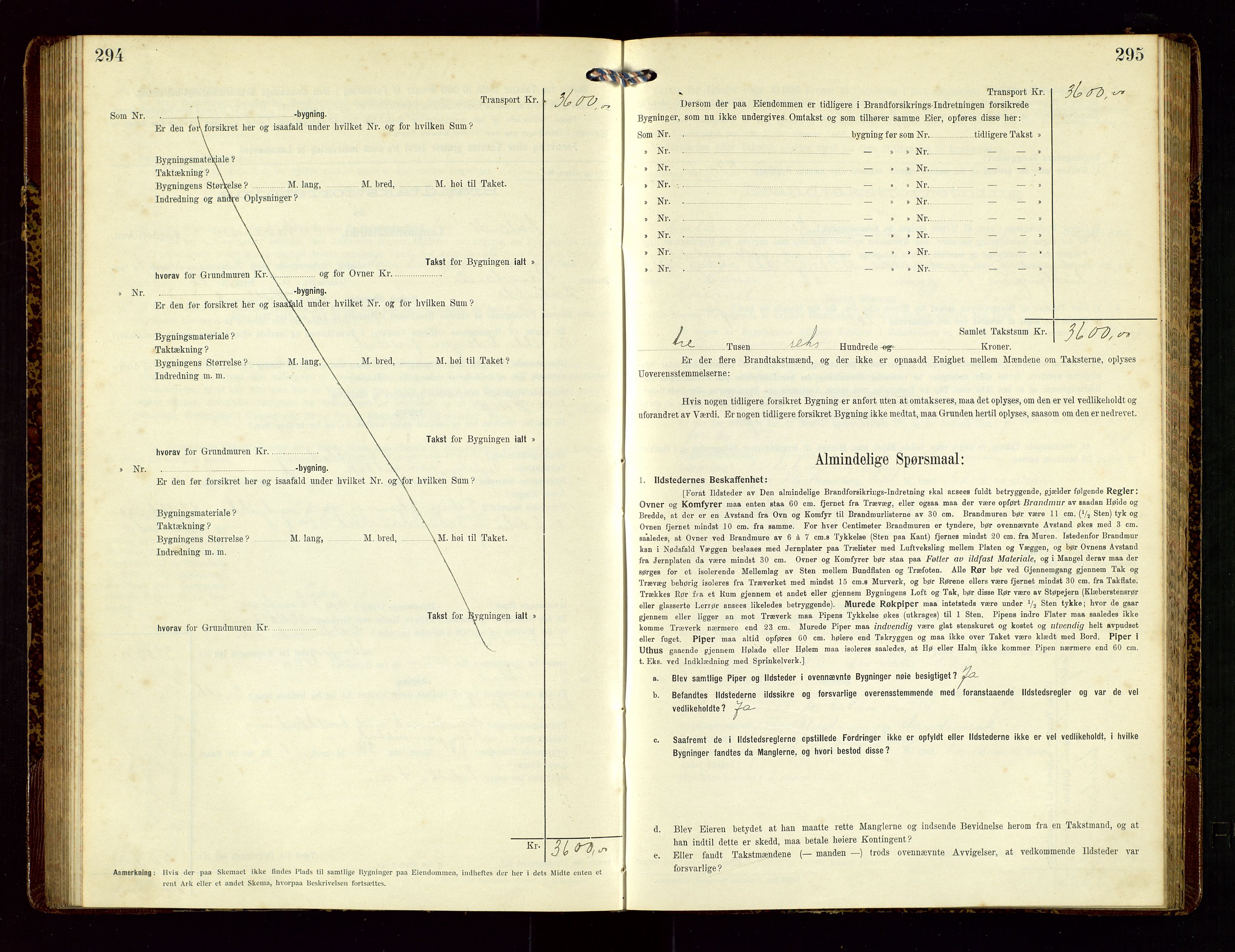 Høyland/Sandnes lensmannskontor, AV/SAST-A-100166/Gob/L0002: "Brandtakstprotokol", 1913-1918, s. 294-295