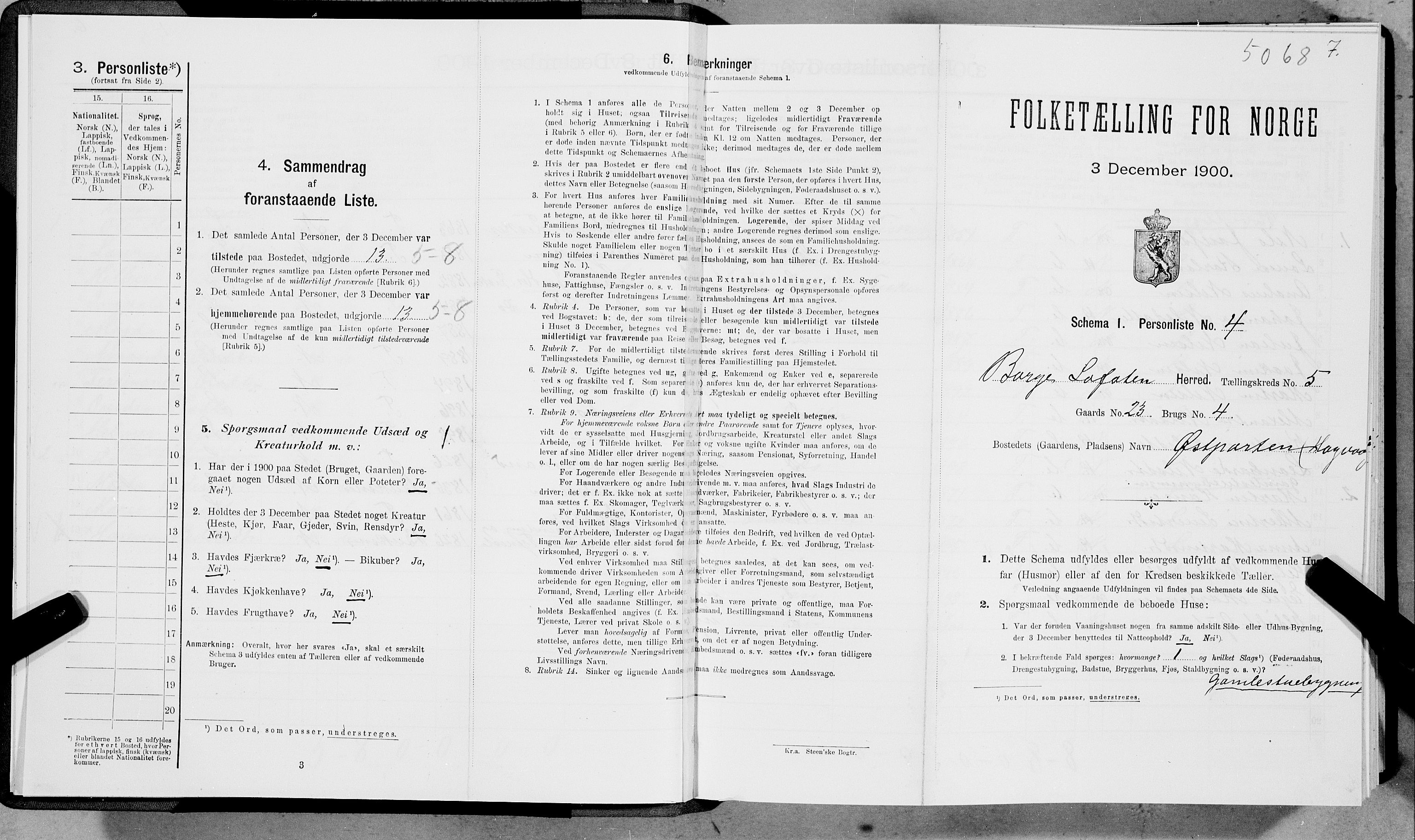 SAT, Folketelling 1900 for 1862 Borge herred, 1900, s. 449