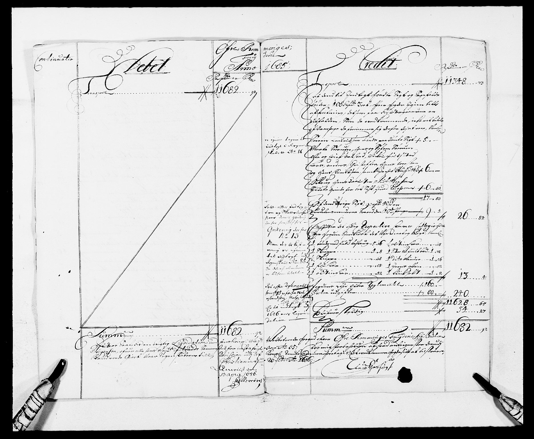 Rentekammeret inntil 1814, Reviderte regnskaper, Fogderegnskap, AV/RA-EA-4092/R12/L0699: Fogderegnskap Øvre Romerike, 1685-1686, s. 90