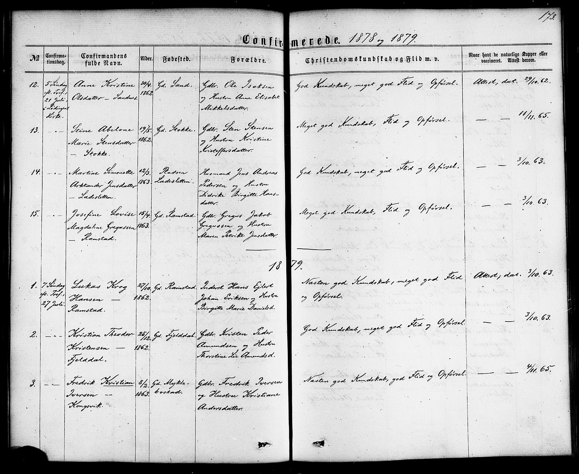 Ministerialprotokoller, klokkerbøker og fødselsregistre - Nordland, AV/SAT-A-1459/865/L0923: Ministerialbok nr. 865A01, 1864-1884, s. 173