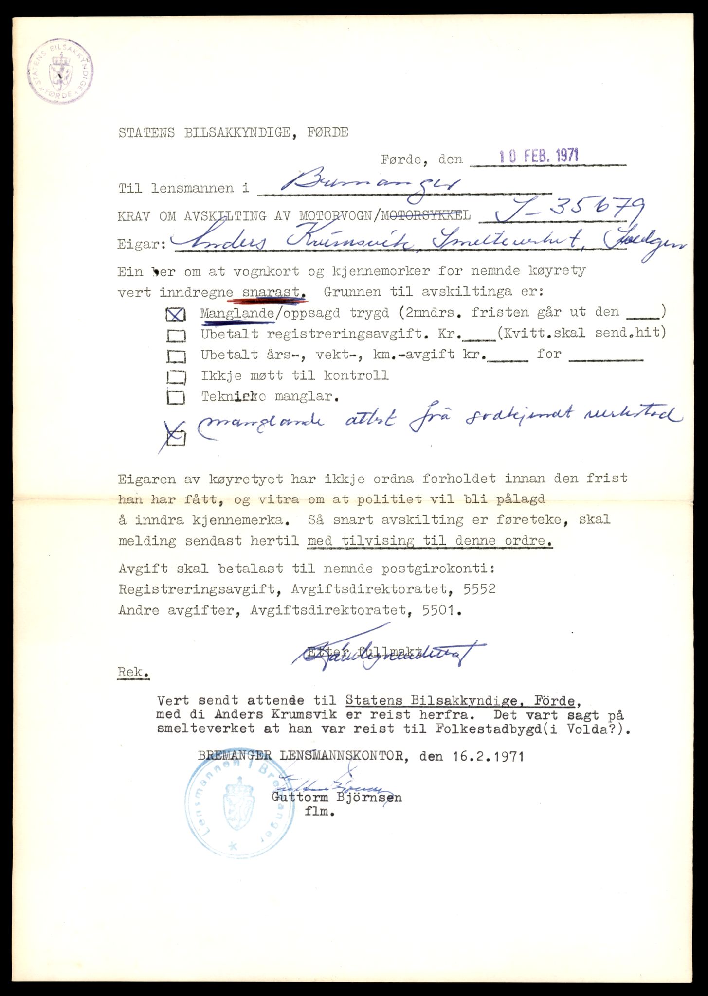 Møre og Romsdal vegkontor - Ålesund trafikkstasjon, AV/SAT-A-4099/F/Fe/L0049: Registreringskort for kjøretøy T 14864 - T 18613, 1927-1998, s. 1503