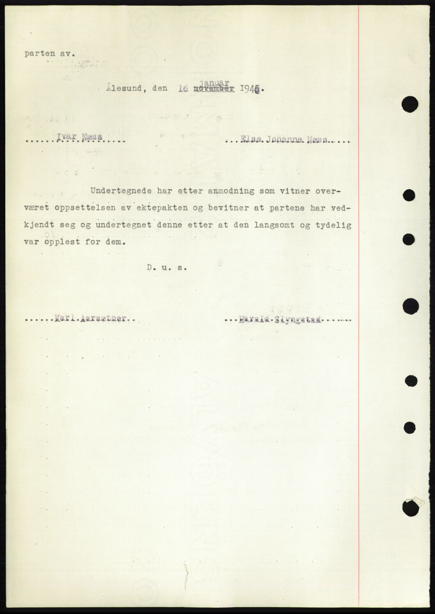 Ålesund byfogd, AV/SAT-A-4384: Pantebok nr. B34-35 b, 1946-1947, Dagboknr: 43/1946
