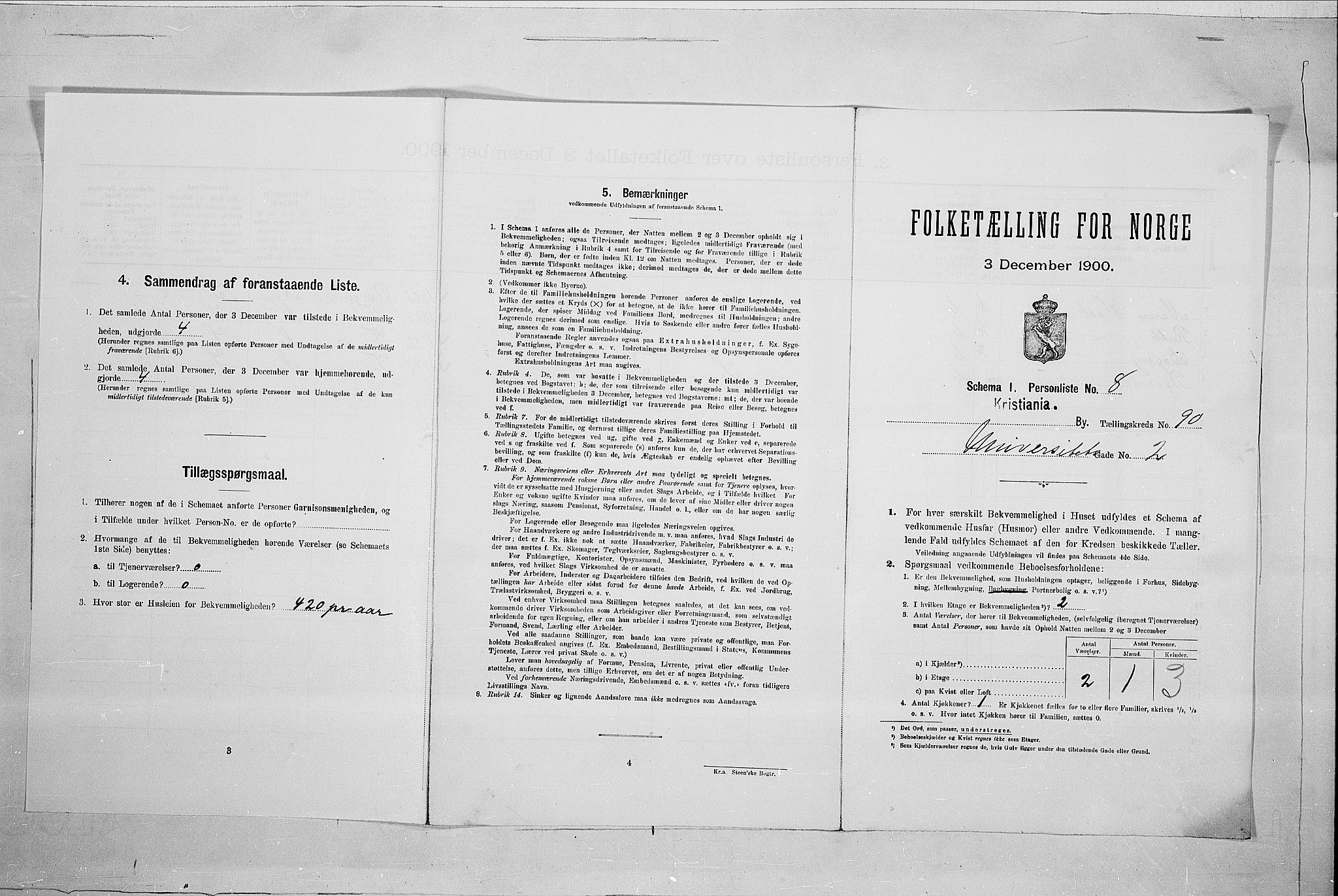 SAO, Folketelling 1900 for 0301 Kristiania kjøpstad, 1900, s. 107750