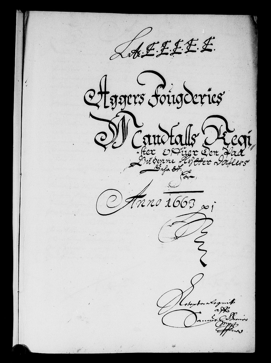 Rentekammeret inntil 1814, Reviderte regnskaper, Stiftamtstueregnskaper, Landkommissariatet på Akershus og Akershus stiftamt, AV/RA-EA-5869/R/Ra/L0018: Landkommissariatet på Akershus, 1663