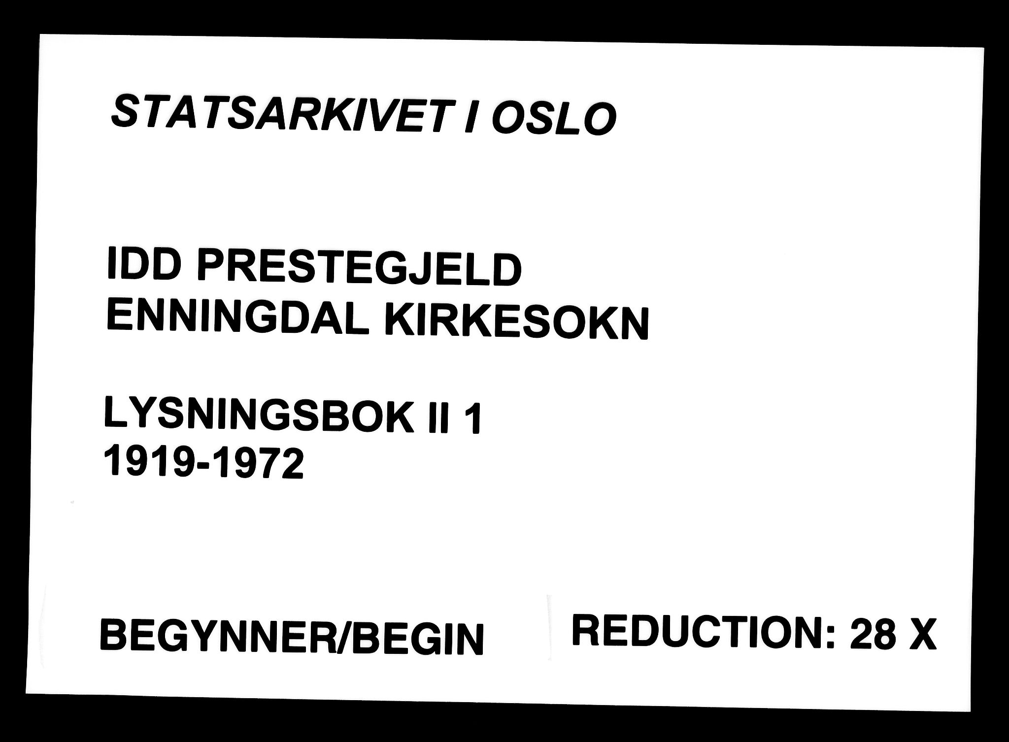 Idd prestekontor Kirkebøker, AV/SAO-A-10911/H/Hb/L0001: Lysningsprotokoll nr. II 1, 1919-1972