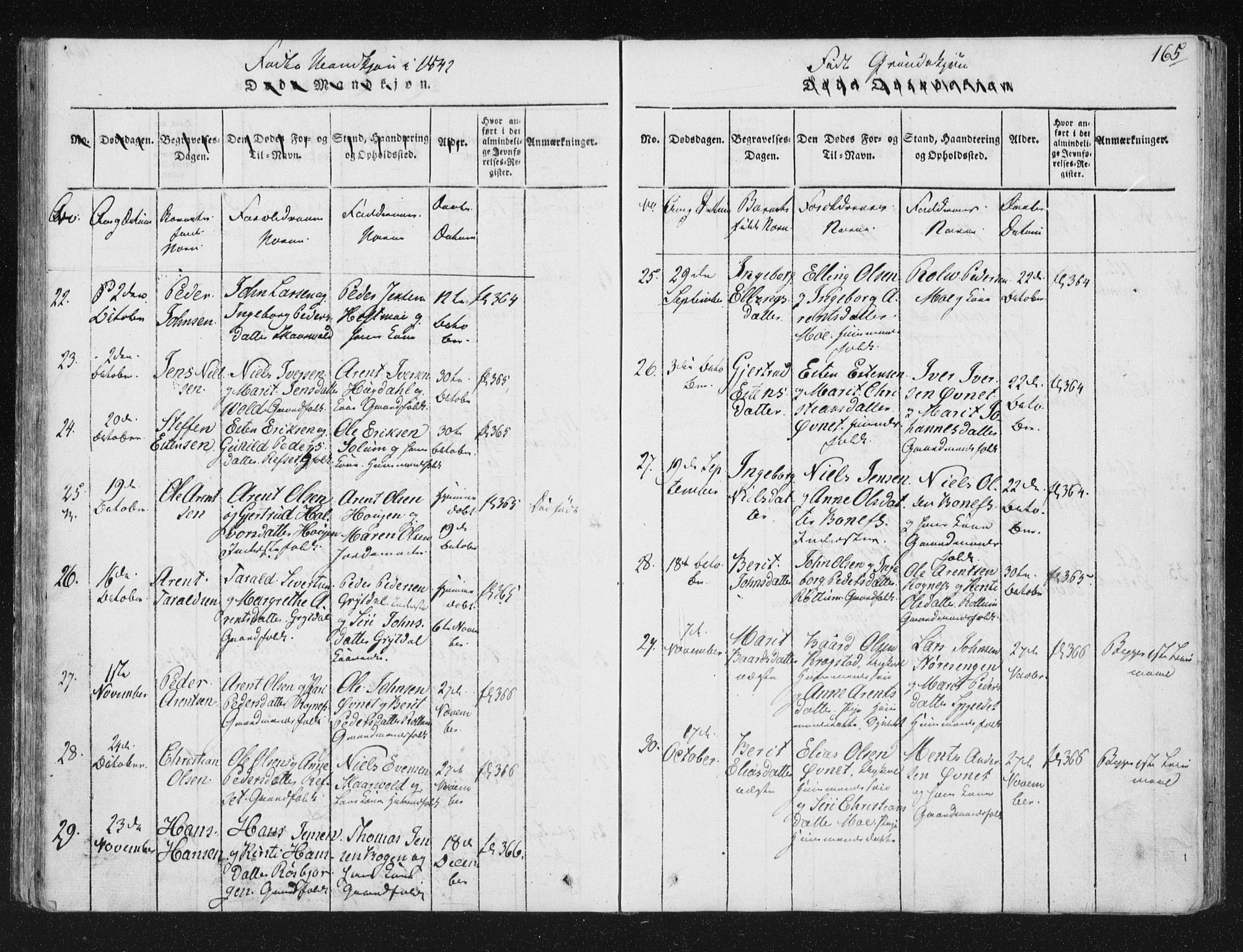 Ministerialprotokoller, klokkerbøker og fødselsregistre - Sør-Trøndelag, AV/SAT-A-1456/687/L0996: Ministerialbok nr. 687A04, 1816-1842, s. 165