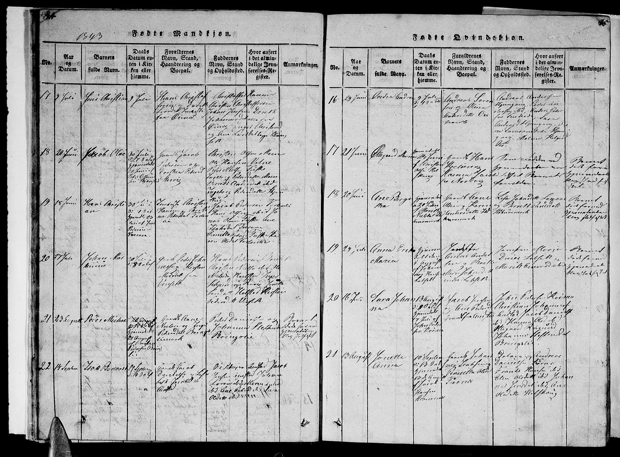 Ministerialprotokoller, klokkerbøker og fødselsregistre - Nordland, AV/SAT-A-1459/852/L0752: Klokkerbok nr. 852C03, 1840-1855, s. 44-45